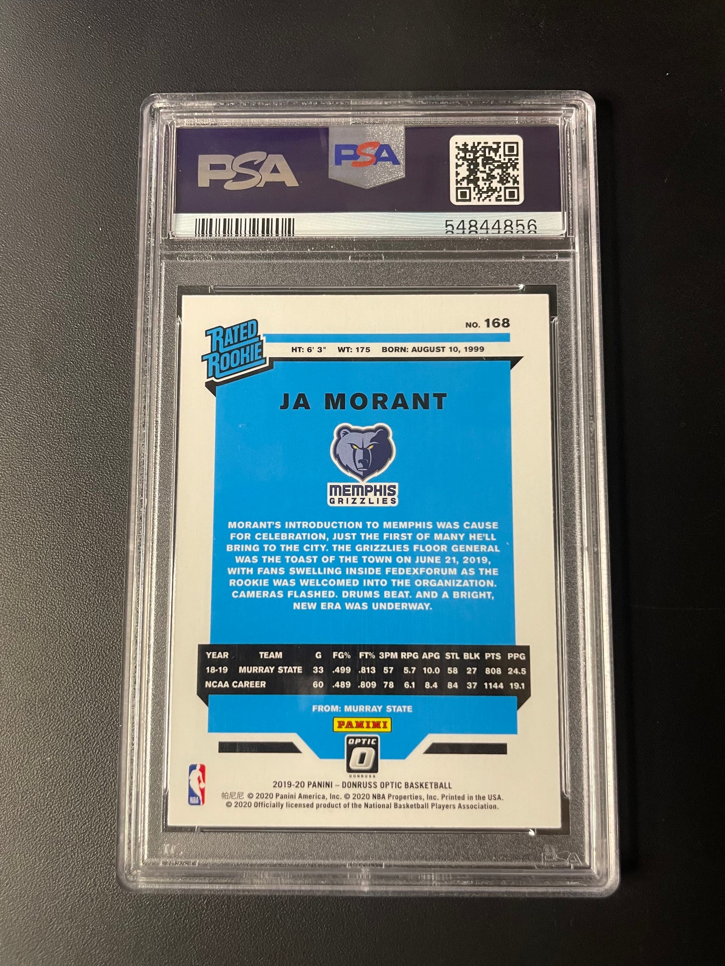 2019/20 Panini Donruss Optic #168 Ja Morant Rated Rookie