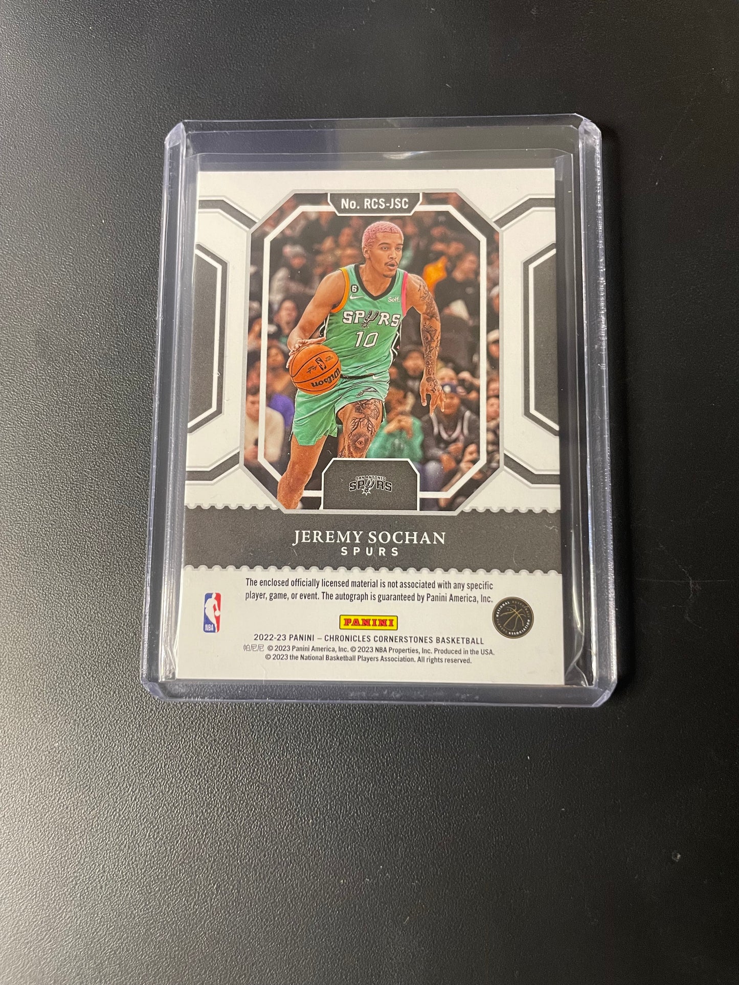 2022/23 Panini Chronicles Jeremy Sochan San Antonio Spurs Cornerstones 17/25 Auto