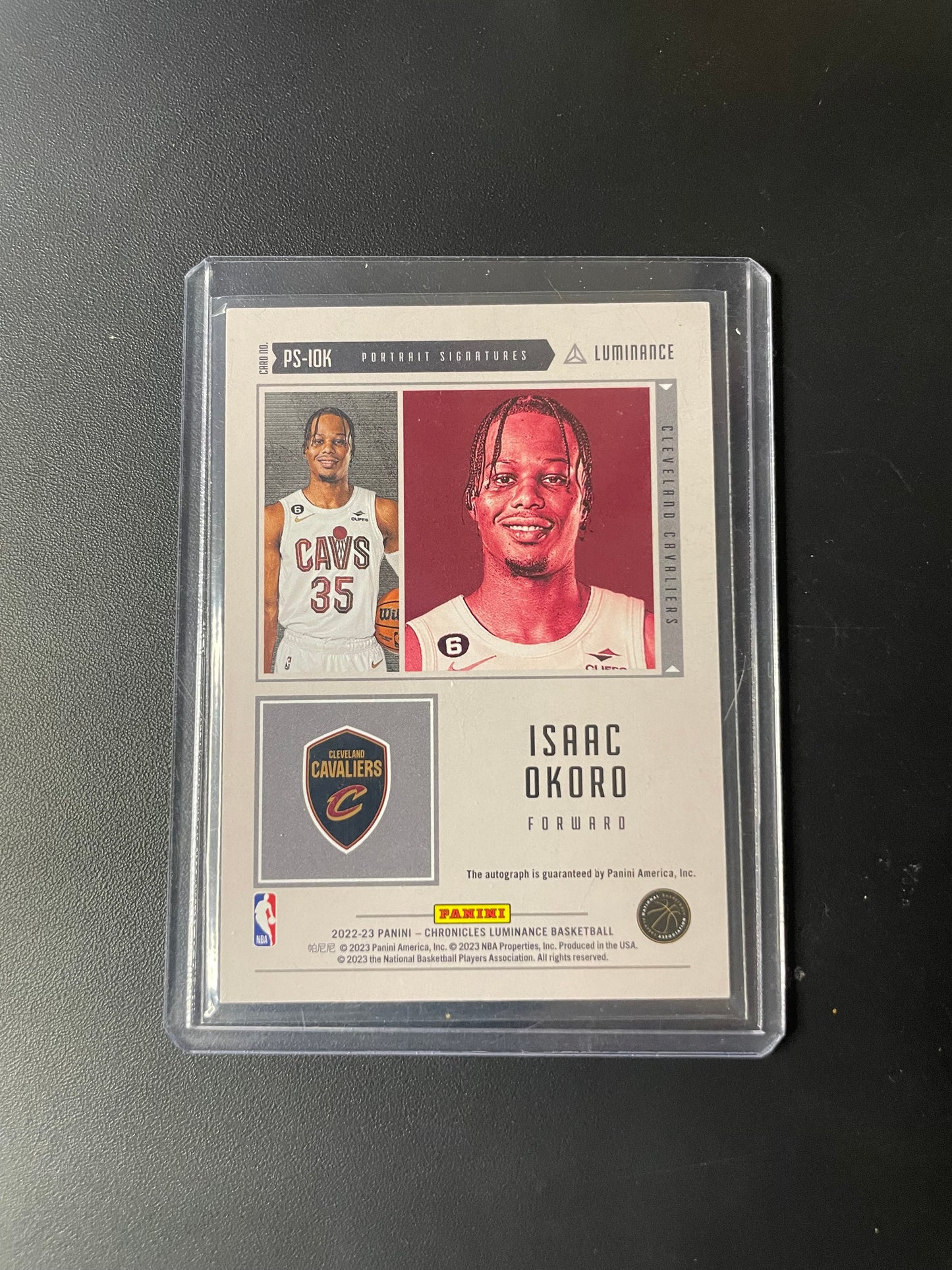 2022/23 Panini Chronicles #149 Isaac Okoro Cleveland Cavaliers Luminance