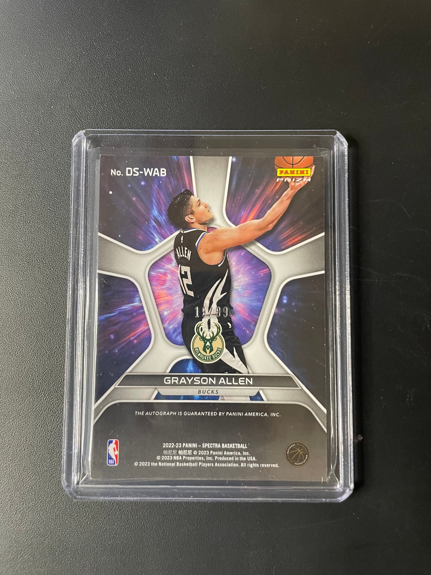 2022/23 Panini Spectra #30 Grayson Allen, Milwaukee Bucks Deep Space Signatures 19/99