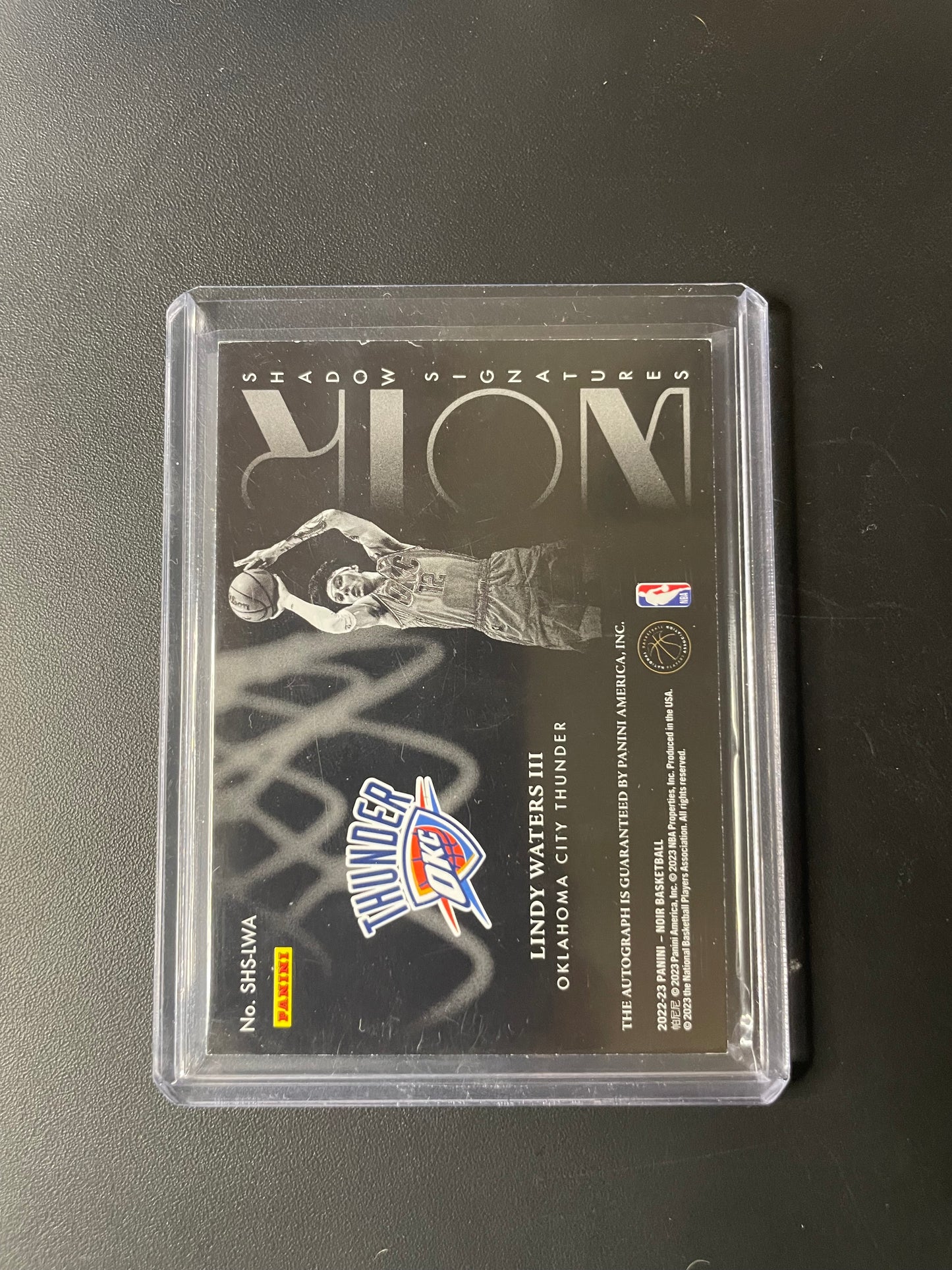 2022/23 Panini Noir #9 Lindy Waters III, Oklahoma City Thunder Shadow Signatures 45/99
