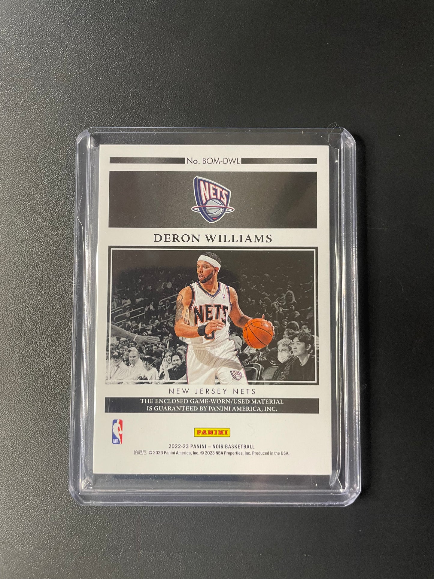 2022/23 Noir #29 Deron Williams New Jersey Nets Memorabilia 04/99