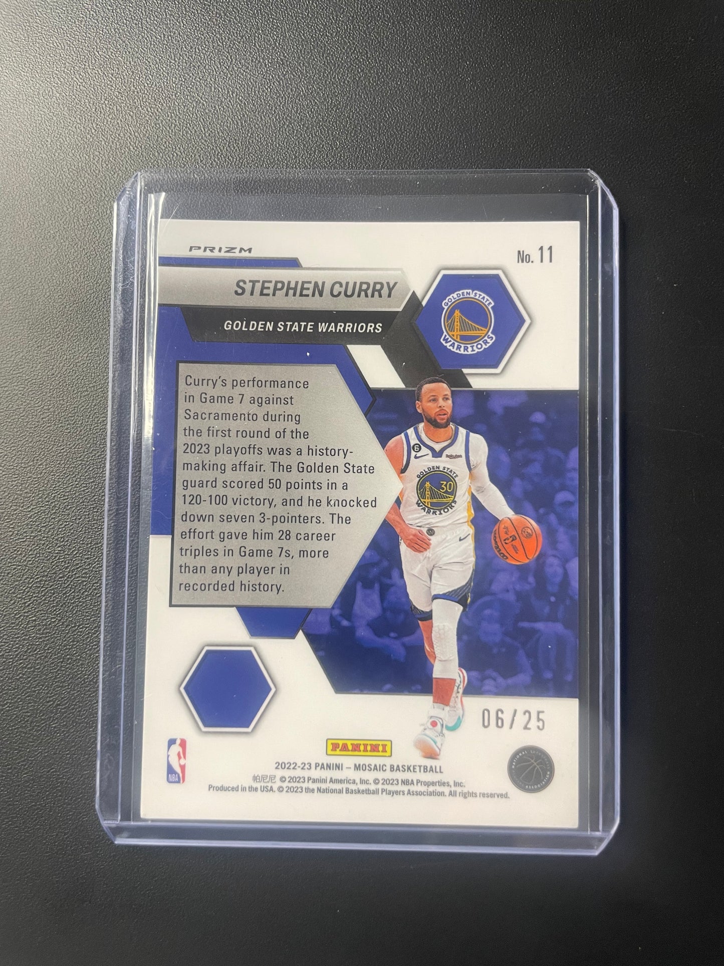 2022/ 23 Panini Mosaic #11 Stephen Curry Golden State Warriors White Montage 06/25