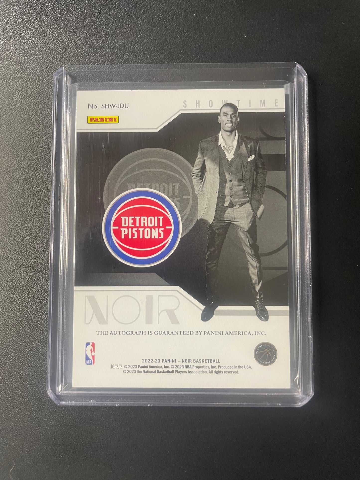 2022/23 Panini Noir Jalen Duren Detroit Pistons Showtime 48/49