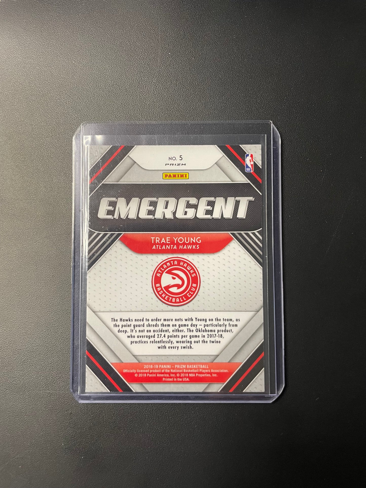 2019/19 Panini Prizm #5 Trae Young Atlanta Hawks Emergent Green