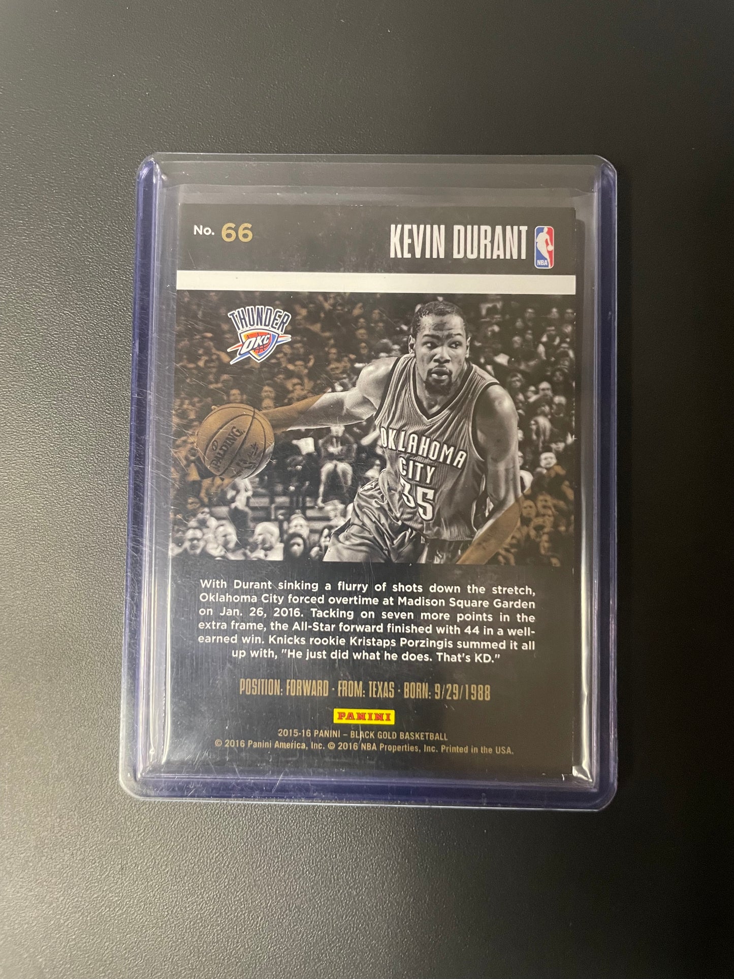 2015/16 Panini Black Gold #66 Kevin Durant OKC