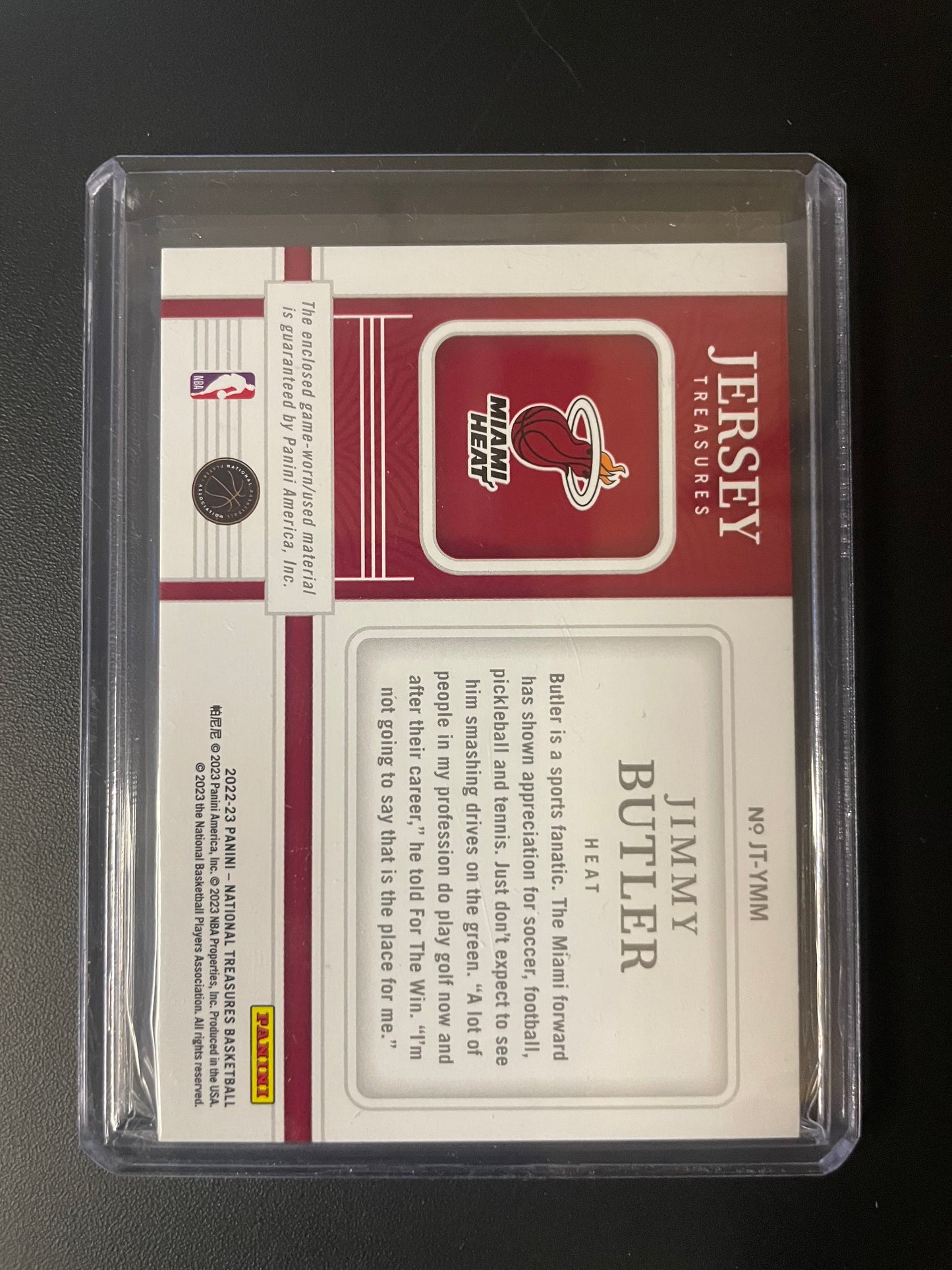 2022/23 Panini National Treasures #16 Jimmy Butler Jersey Treasure 93/99
