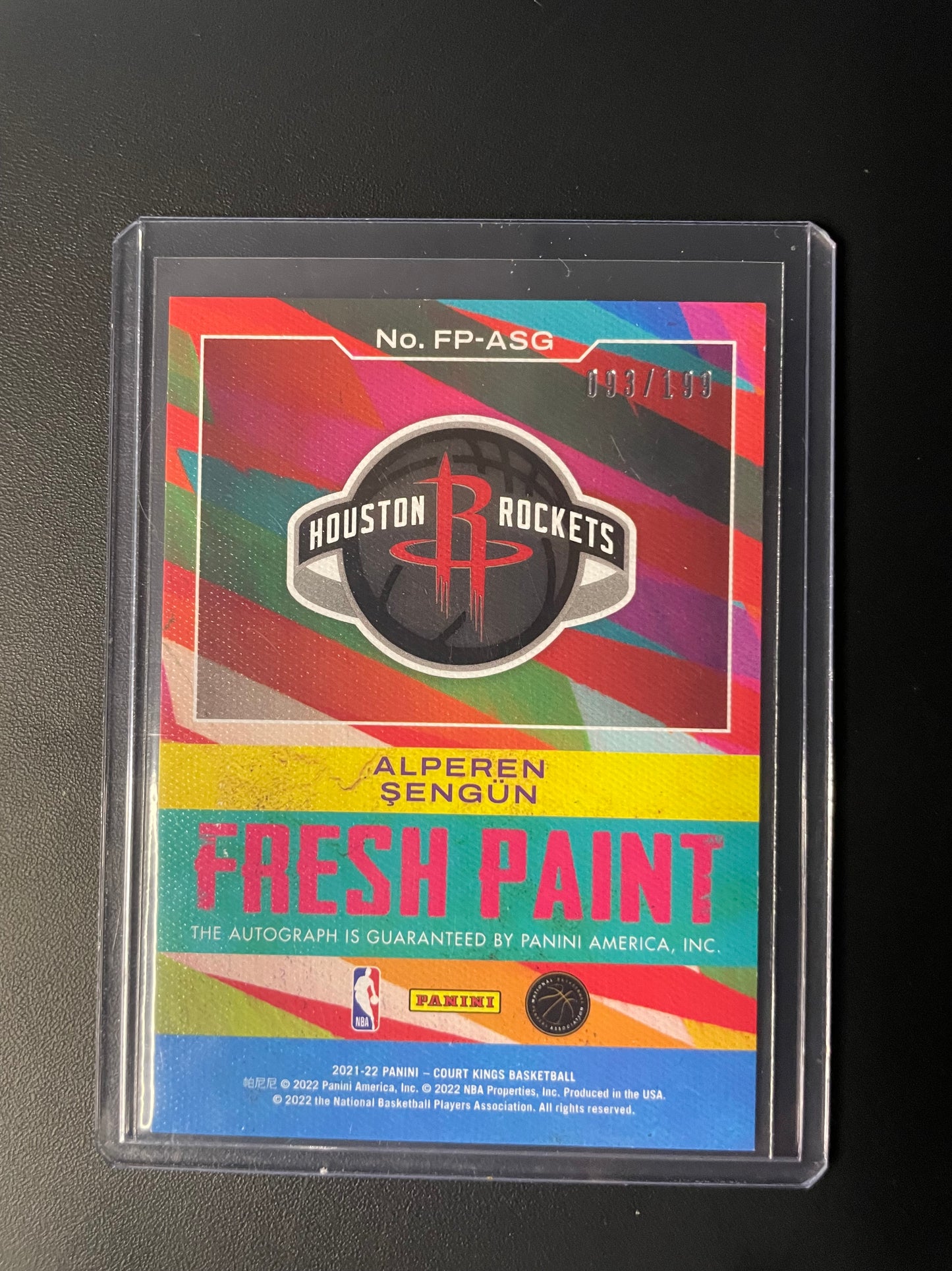 2021/22 Panini Court Kings #4 Alperen Sengun Houston Rockets Fresh Paint RC 003/199