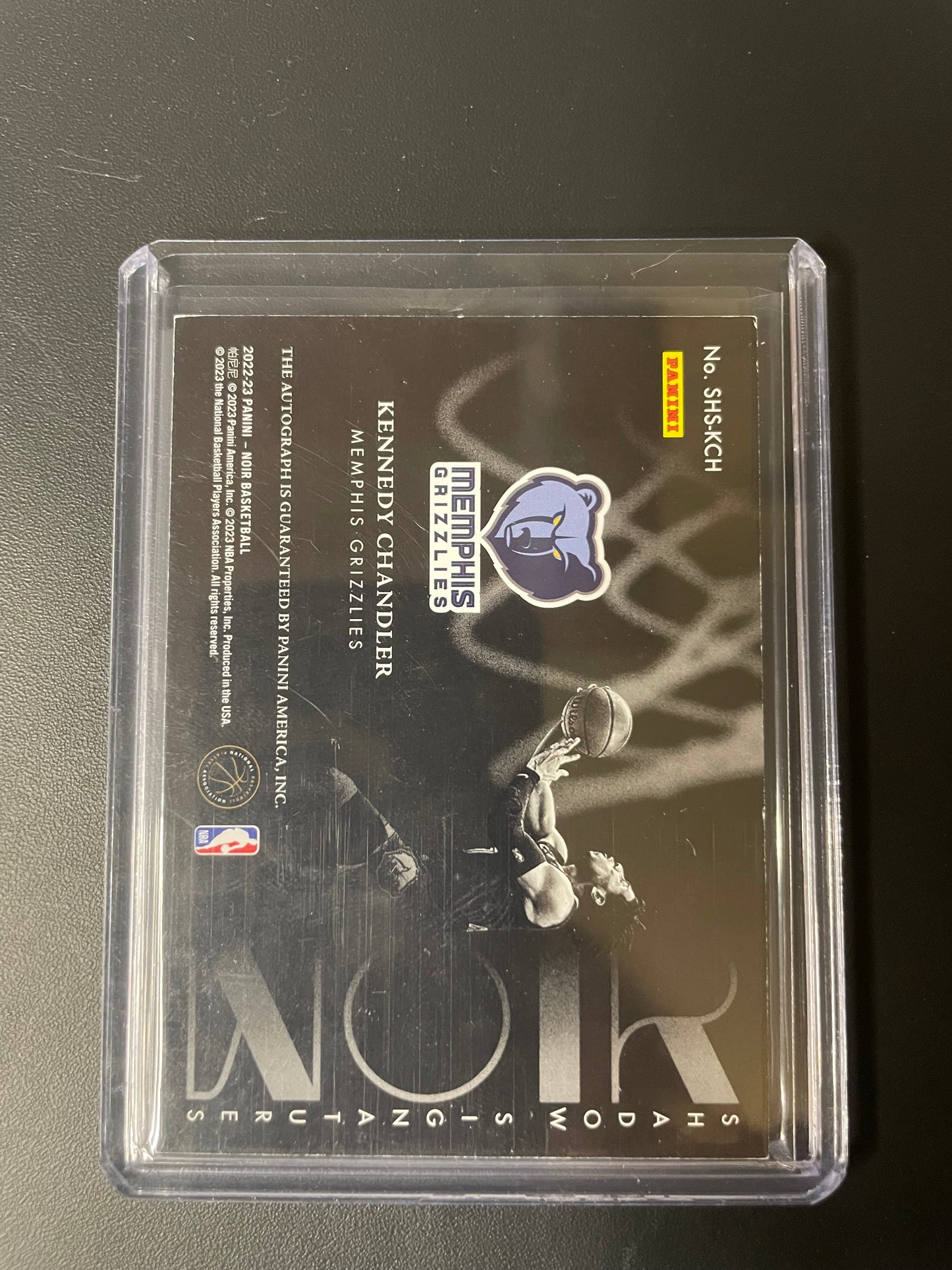 2022/23 Panini Noir #25 Kennedy Chandler Shadow Signature RC 25/25