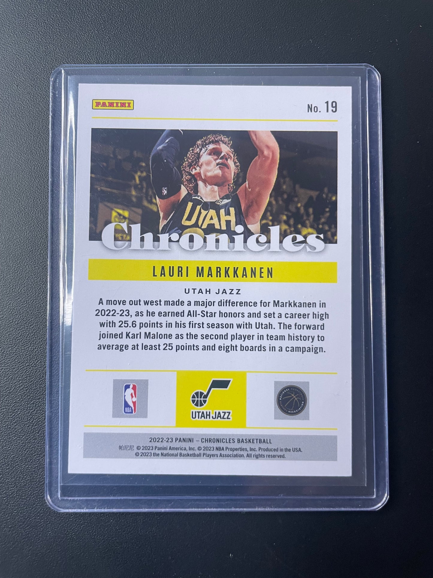 2022/23 Panini Chronicles #19 Lauri Markkanen Utah Jazz 144/149