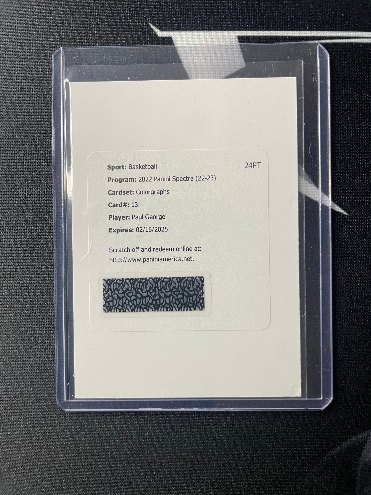2022/23 Panini Spectra #13 Paul George Los Angeles Clippers Colorgraphs Redemption