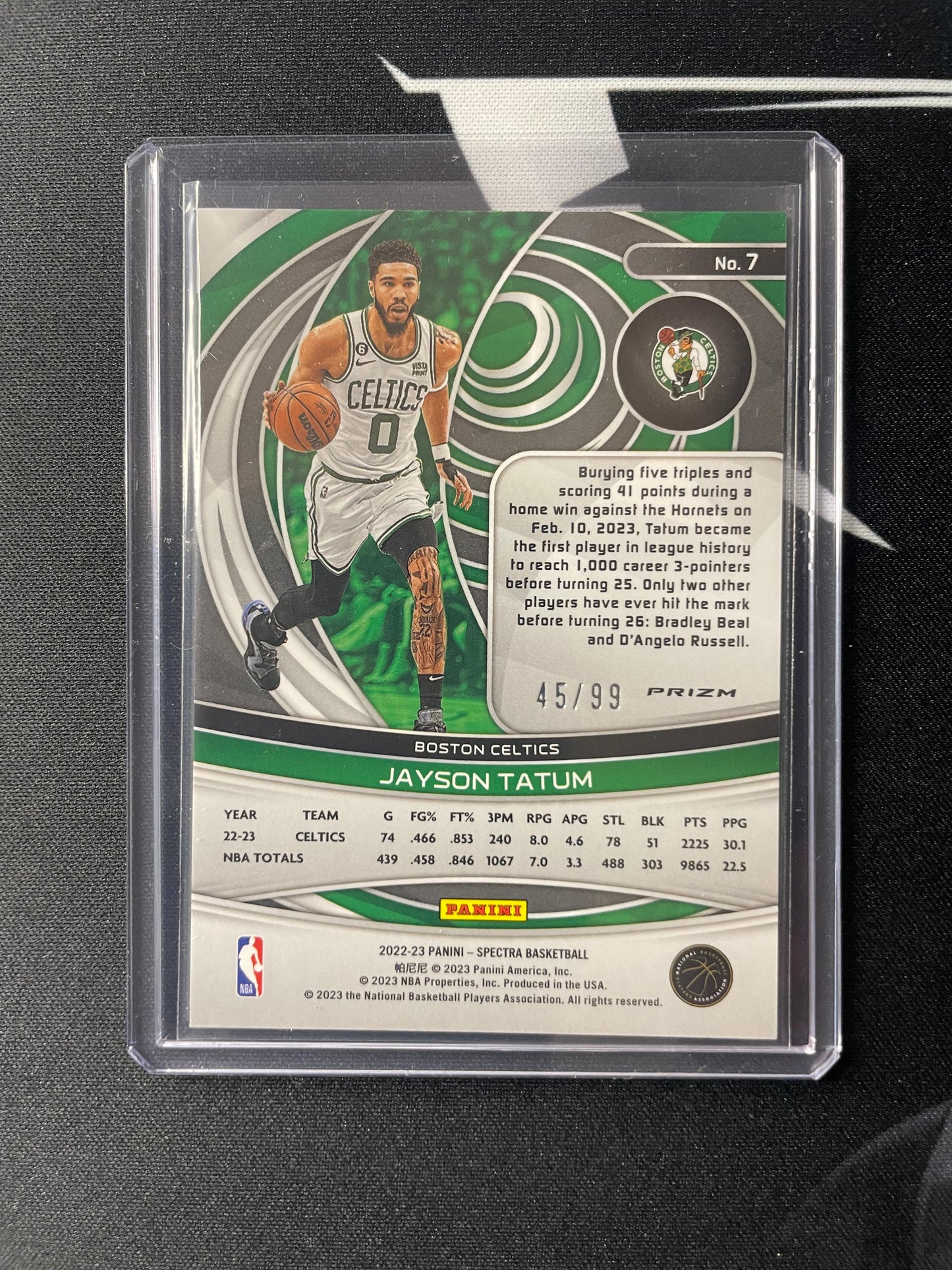 2022/23 Panini Spectra #7 Jayson Tatum Boston Celtics Interstellar 45/99