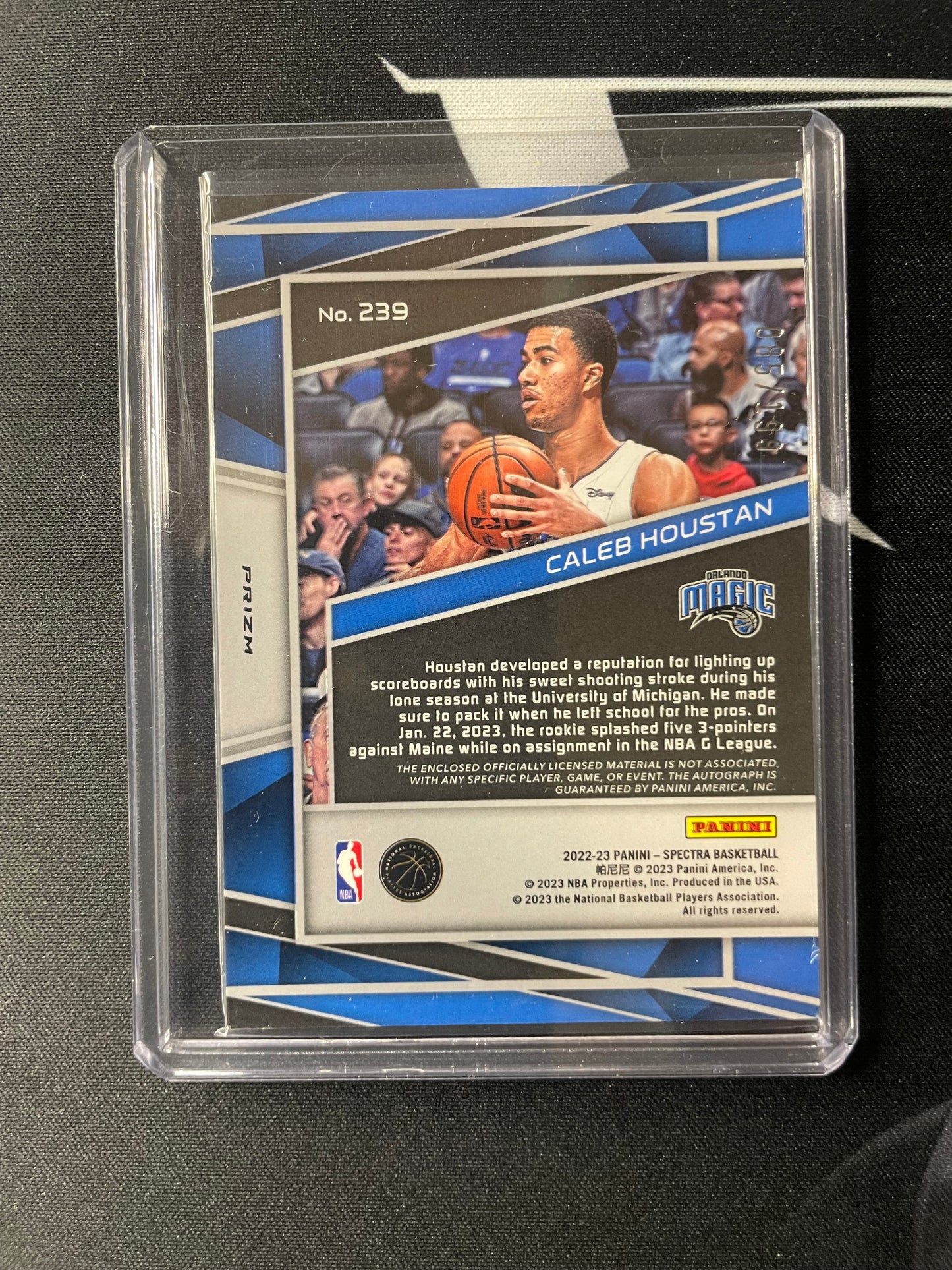 2022/23 Panini Spectra #239 Caleb Houston Orlando Magic 085/ 199 RJA