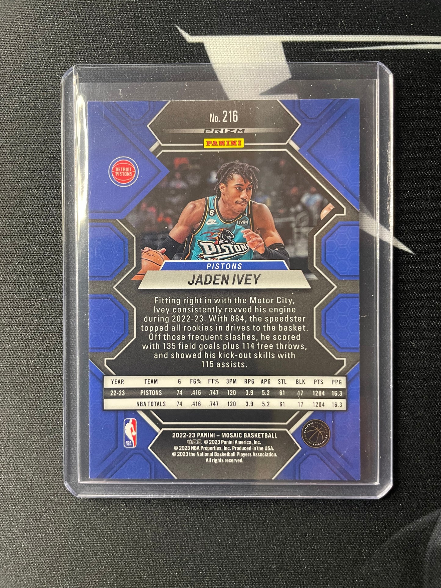 2022/23 Panini Mosaic #216 Jaden Ivey Detroit Pistons RC