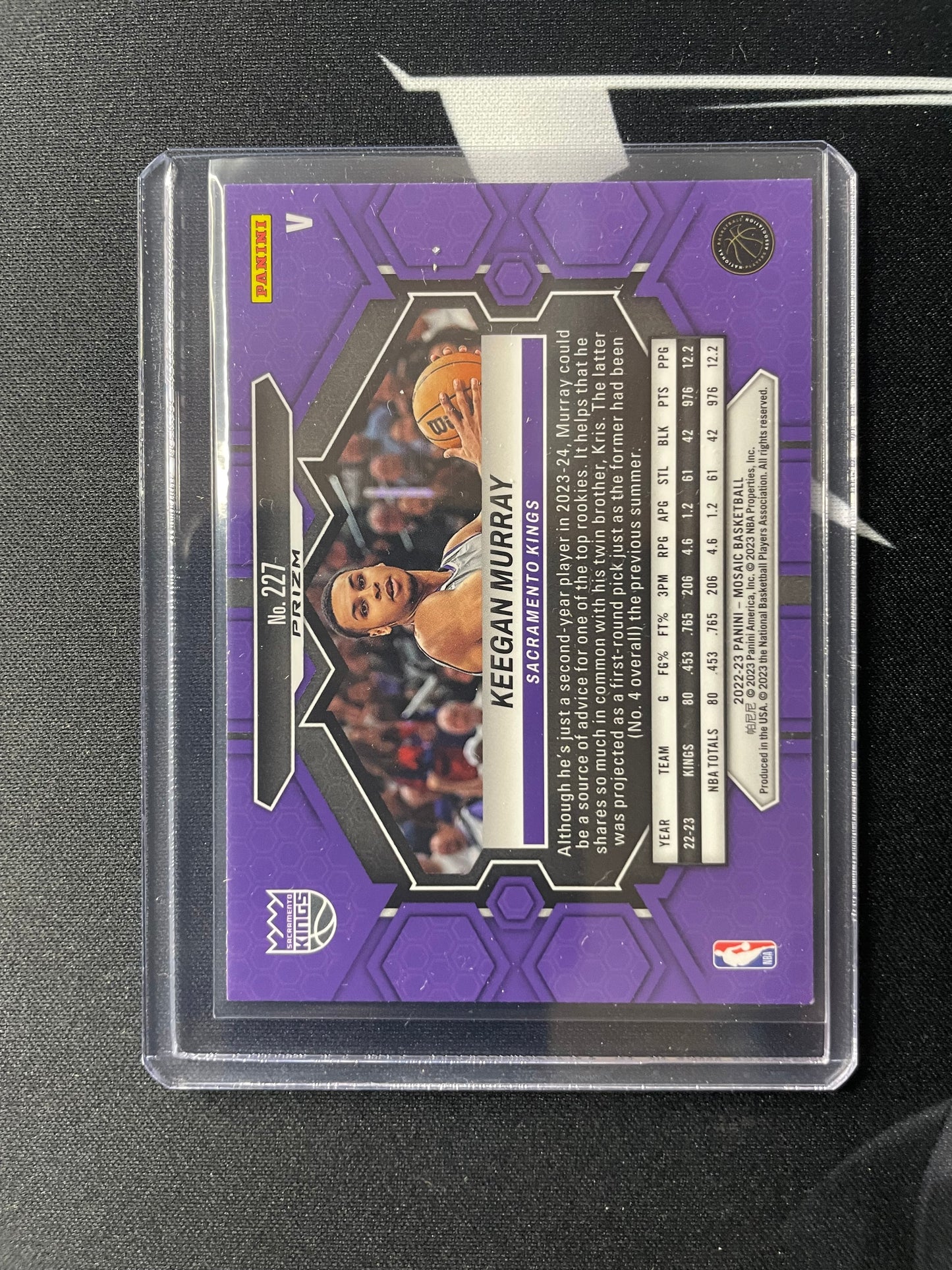 2022/23 Panini Mosaic #227 Keegan Murray Sacramento Kings RC