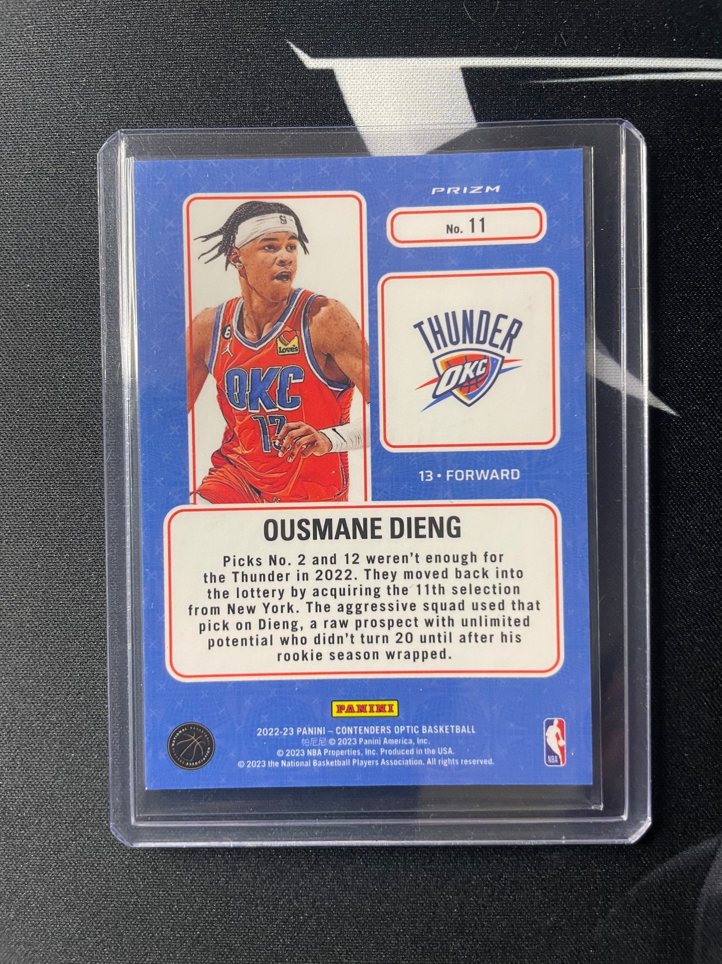 2022/23 Panini Chronicles #11 Ousmane Dieng Oklahoma City Thunder Optic Lottery Ticket