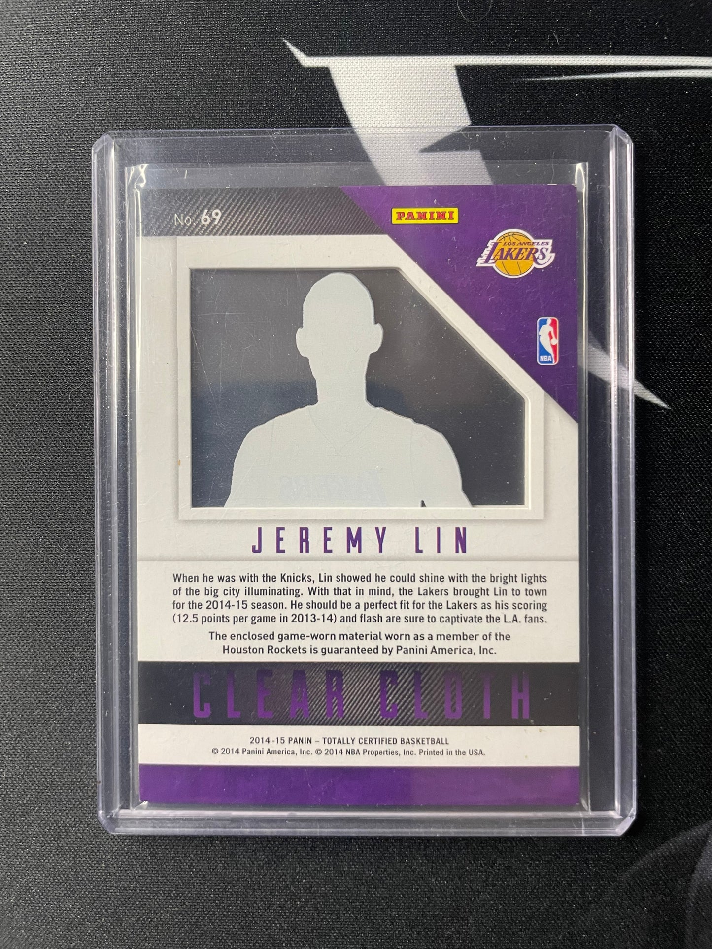 2014/15 Panini Totally Certified #69 Jeremy Lin Los Angeles Lakers Clear Cloth 184/199