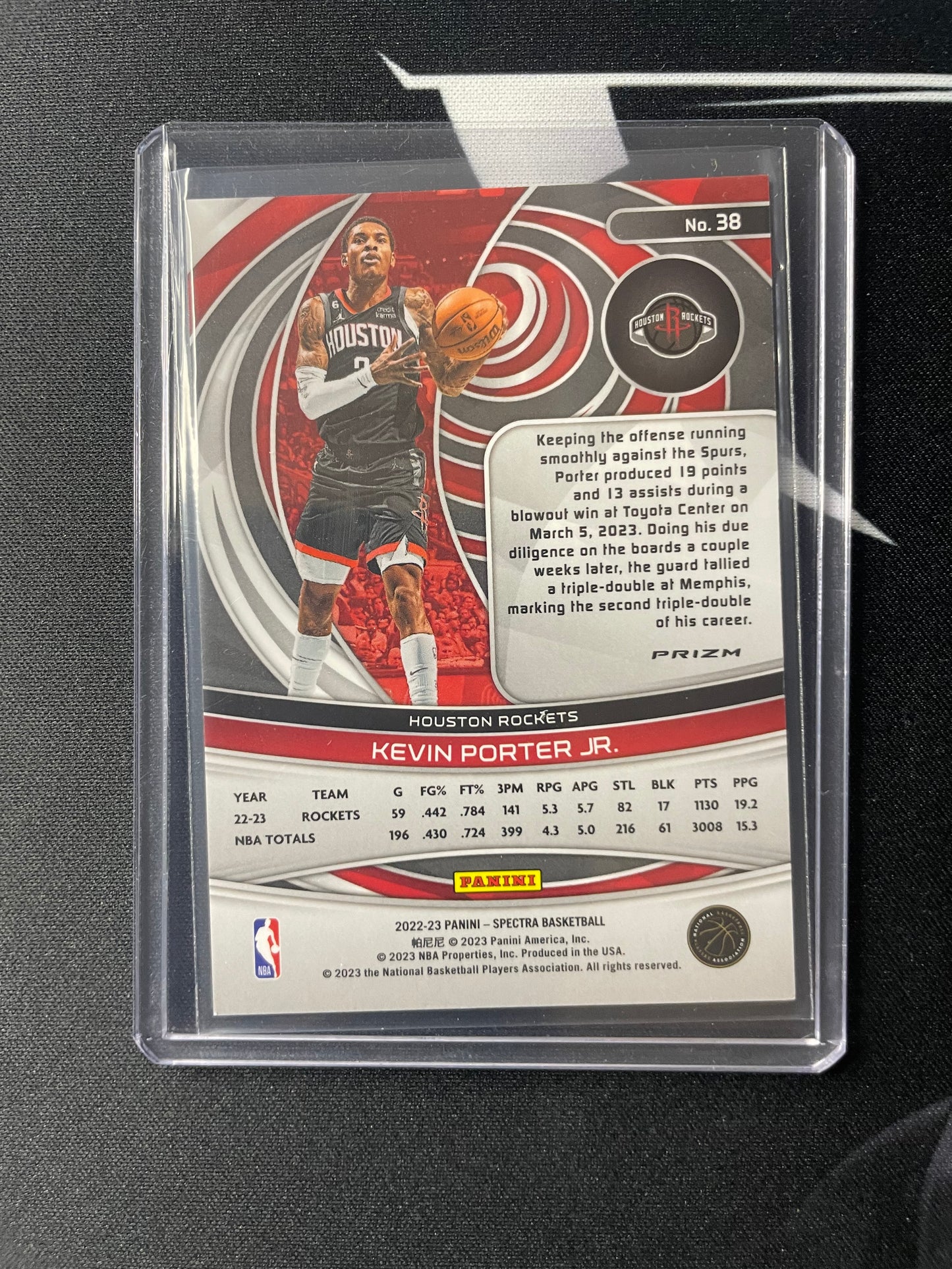 2022/23 Panini Spectra #38 Kevin Porter Jr Houston Rockets