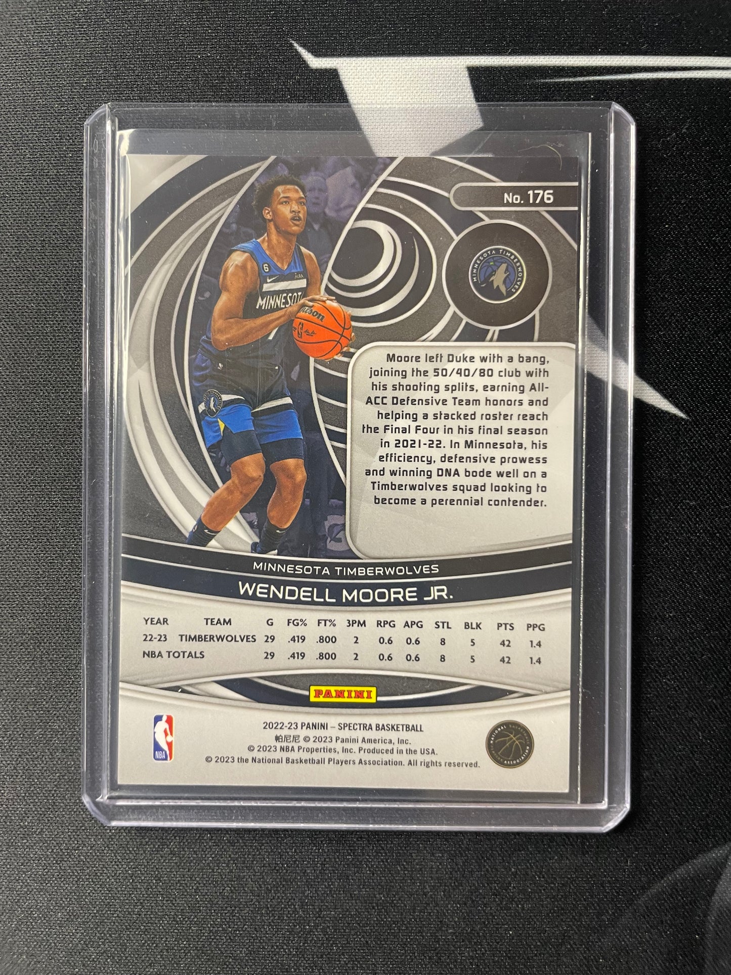 2022/23 Panini Spectra #175 Wendell Moore Jr Minnesota Timberwolves