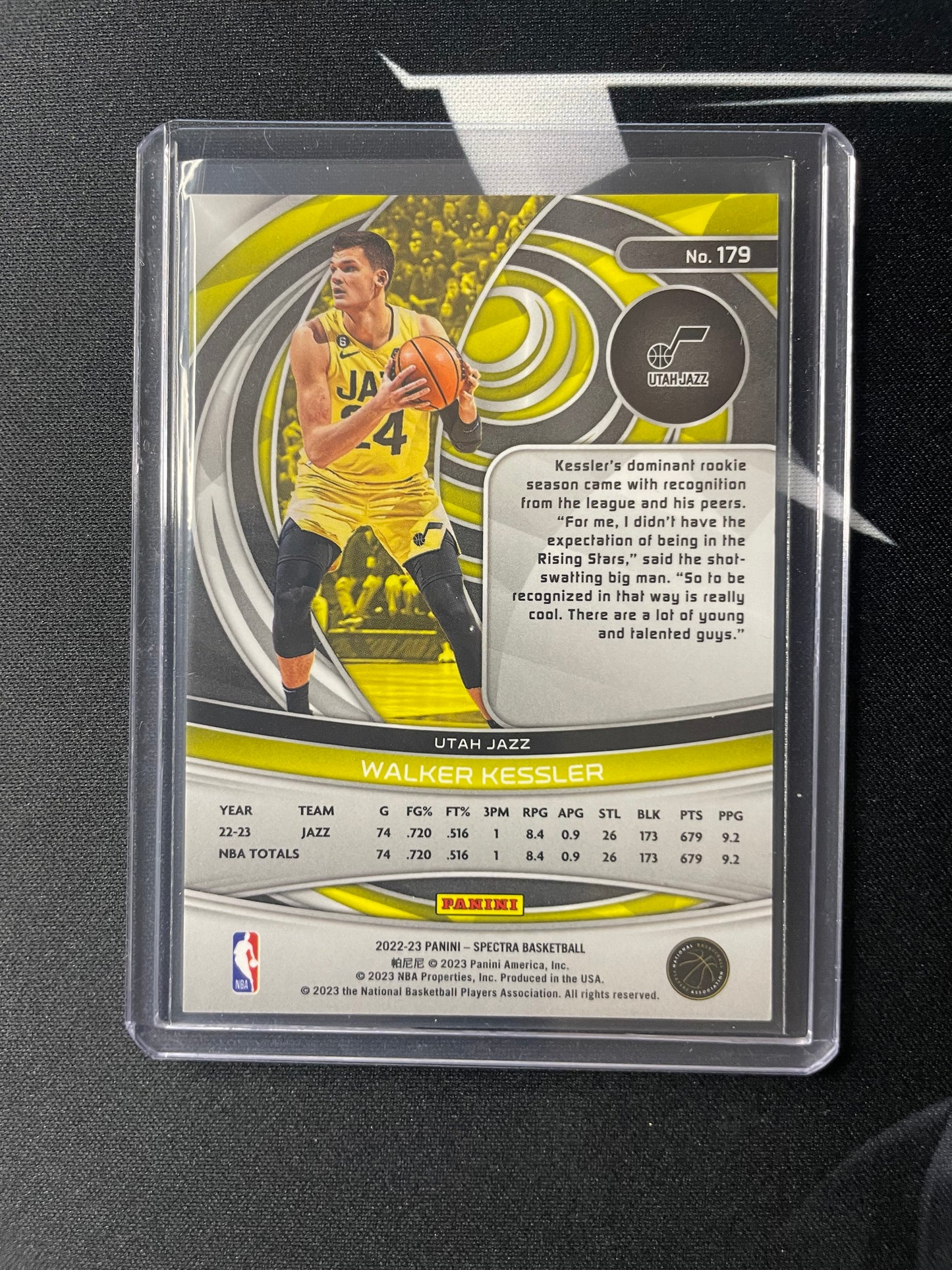 2022/23 Panini Spectra #179 Walker Kessler Utah Jazz