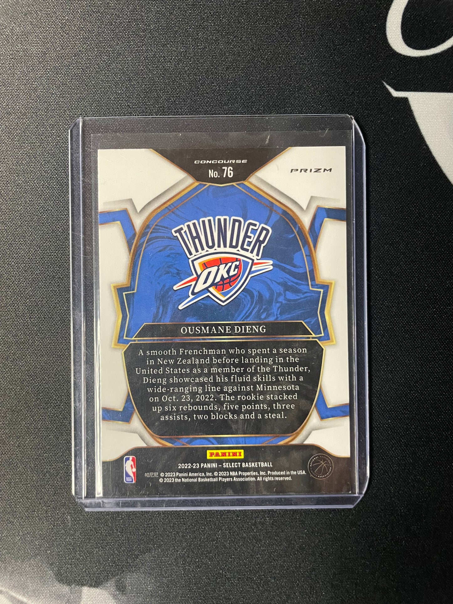 2022/23 Panini Select #76 Ousmane Dieng OKC Concourse Scope
