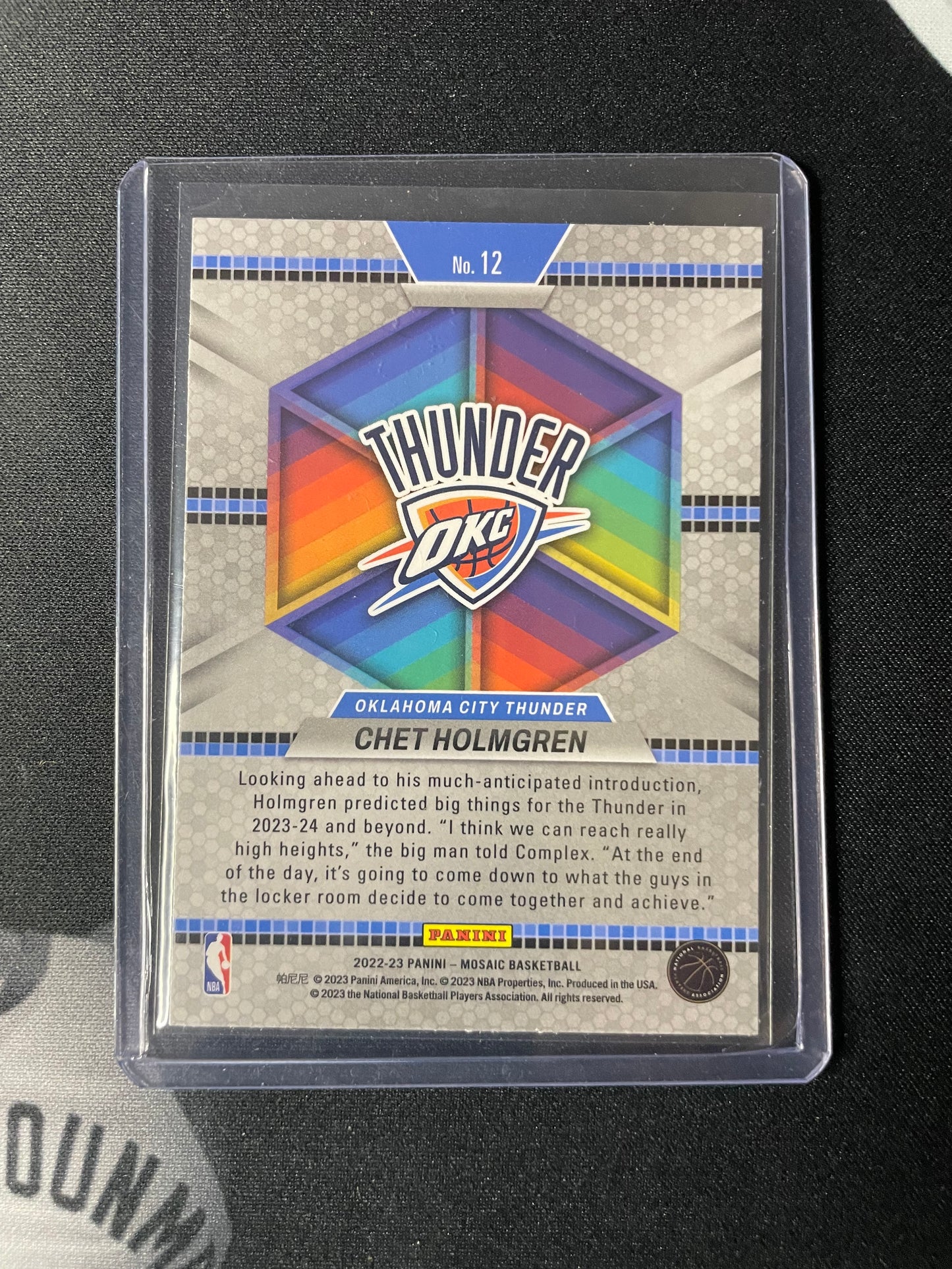 2022/23 Panini Mosaic #12 Chet Holmgren OKC Introductions