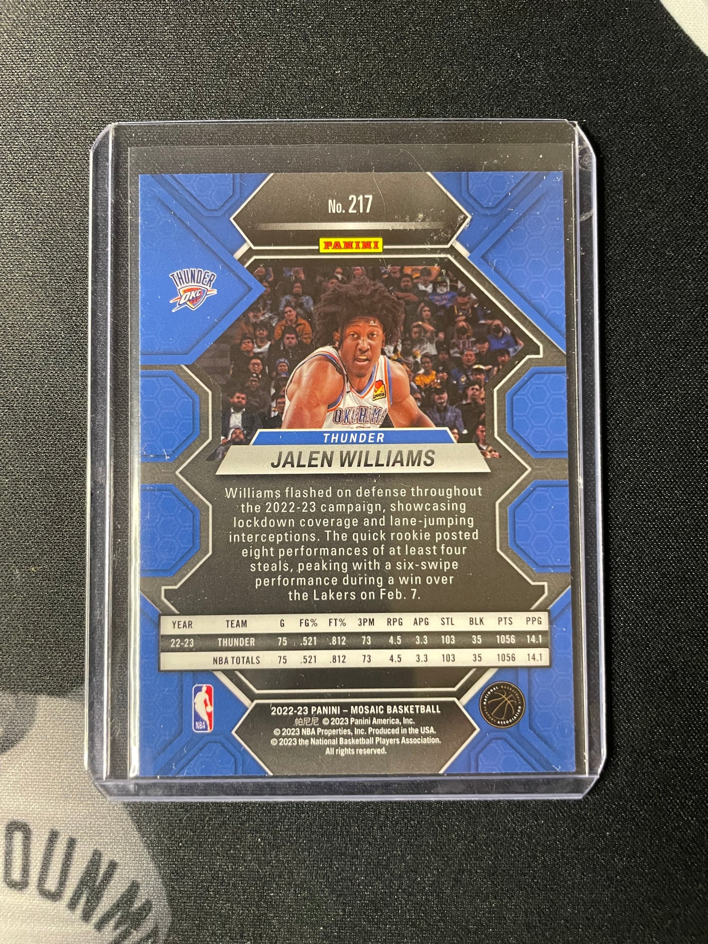 2022/23 Panini Mosaic #217 Jalen Willams OKC