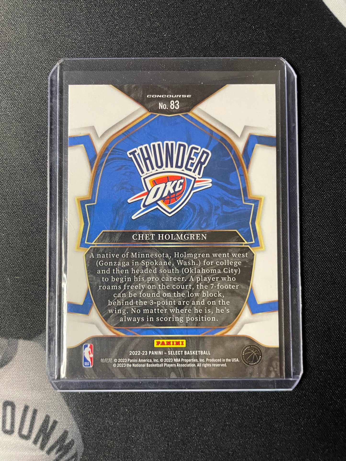 2022/23 Panini Select #83 Chet Holmgren OKC