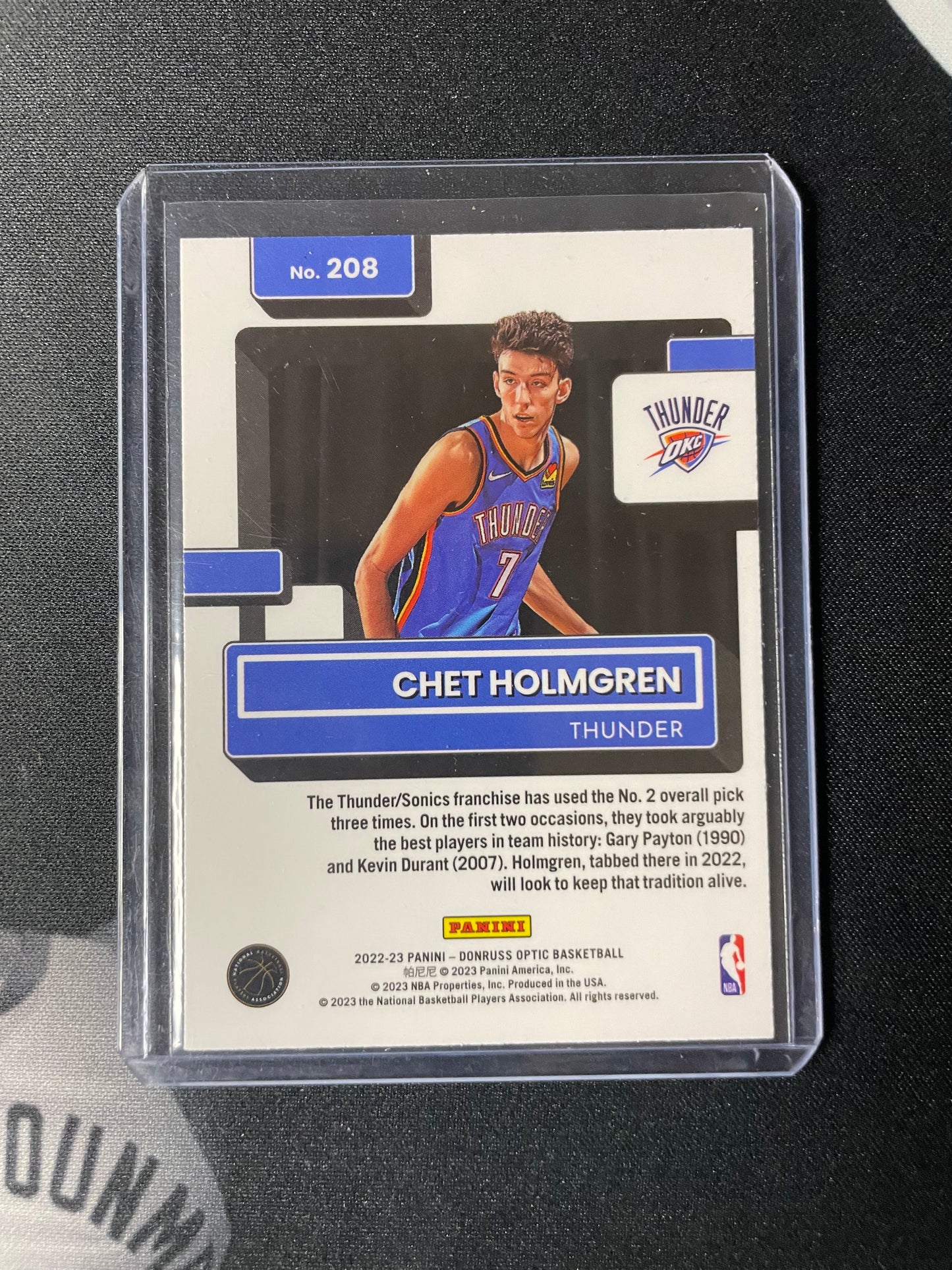 2022/23 Panini Donruss #208 Chet Holmgren OKC Rated Rookie