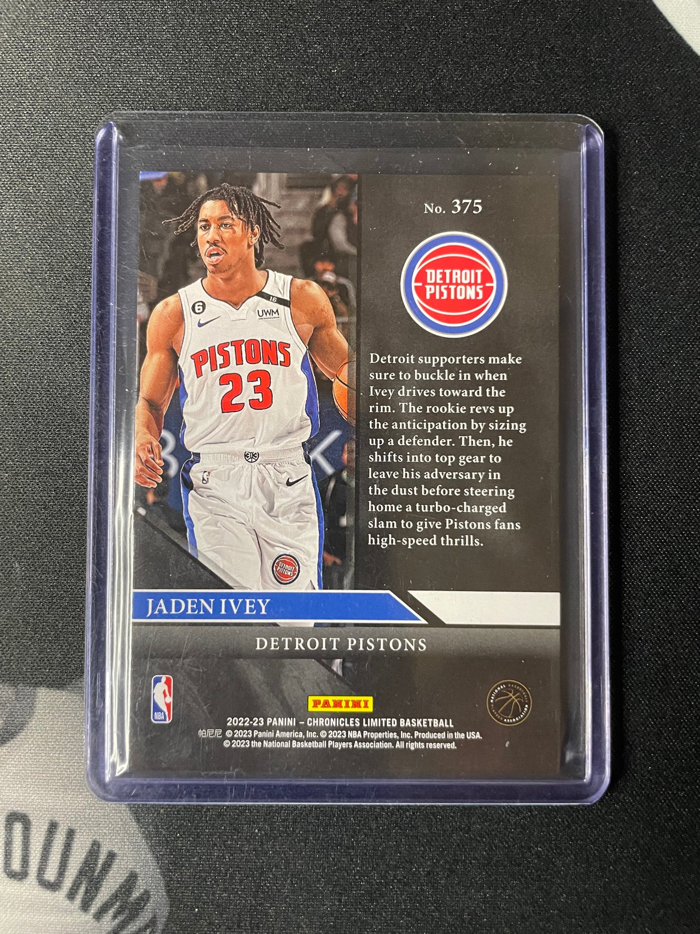 2022/23 Panini Chronicles #375 Jaden Ivey Detroit Pistons Chronicles Limited 173/249