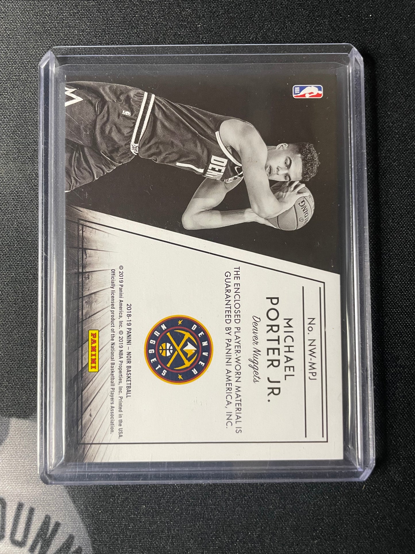 2018/19 Panini Noir #26 Michael Porter Jr Denver Nuggets New Wave Jersey 58/99