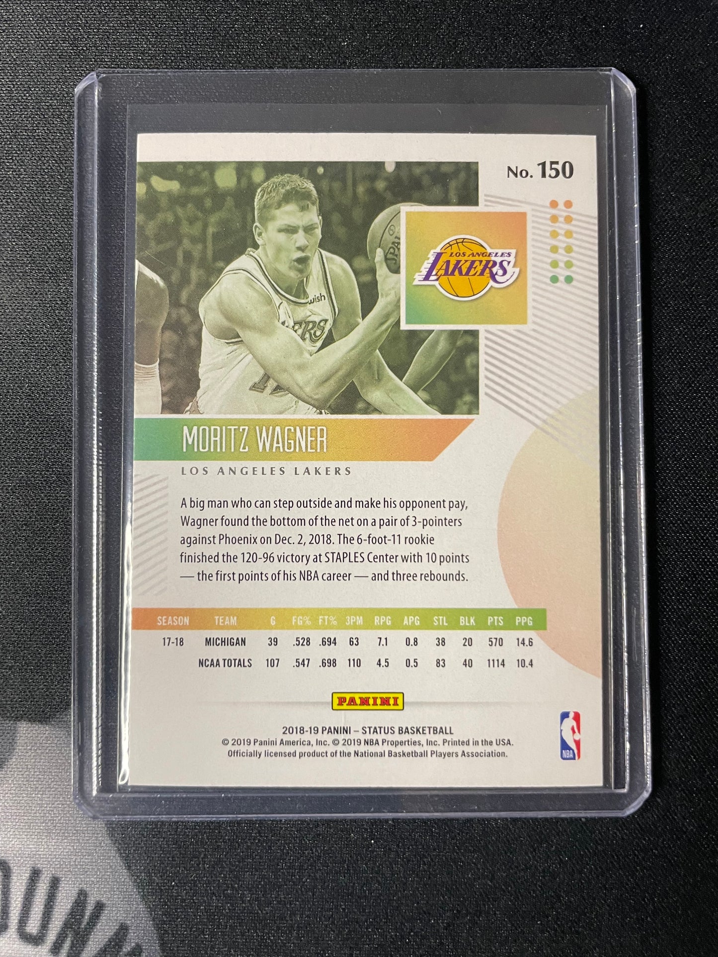 2018/19 Panini Status #150 Moritz Wagner Los Angeles Lakers