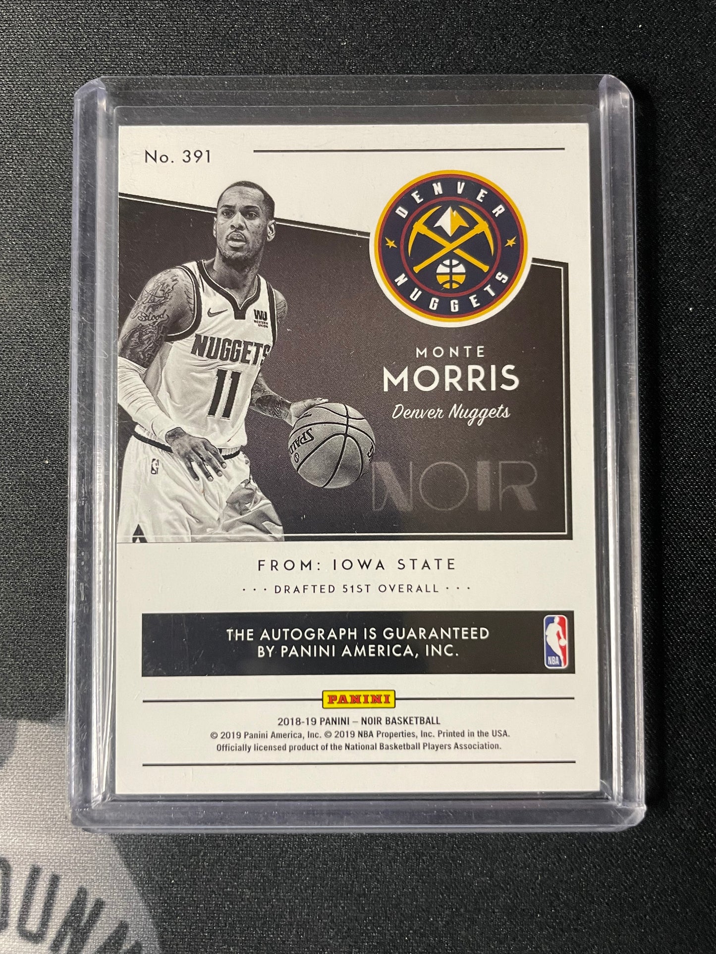 2018/19 Panini Noir # 391 Monte Morris Denver Nuggets 63/99