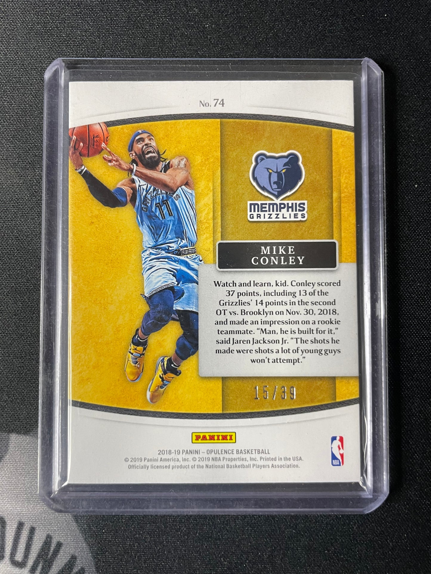 2018/19 Panini Opulence #74 Mike Conley Memphis Grizzlies 15/39