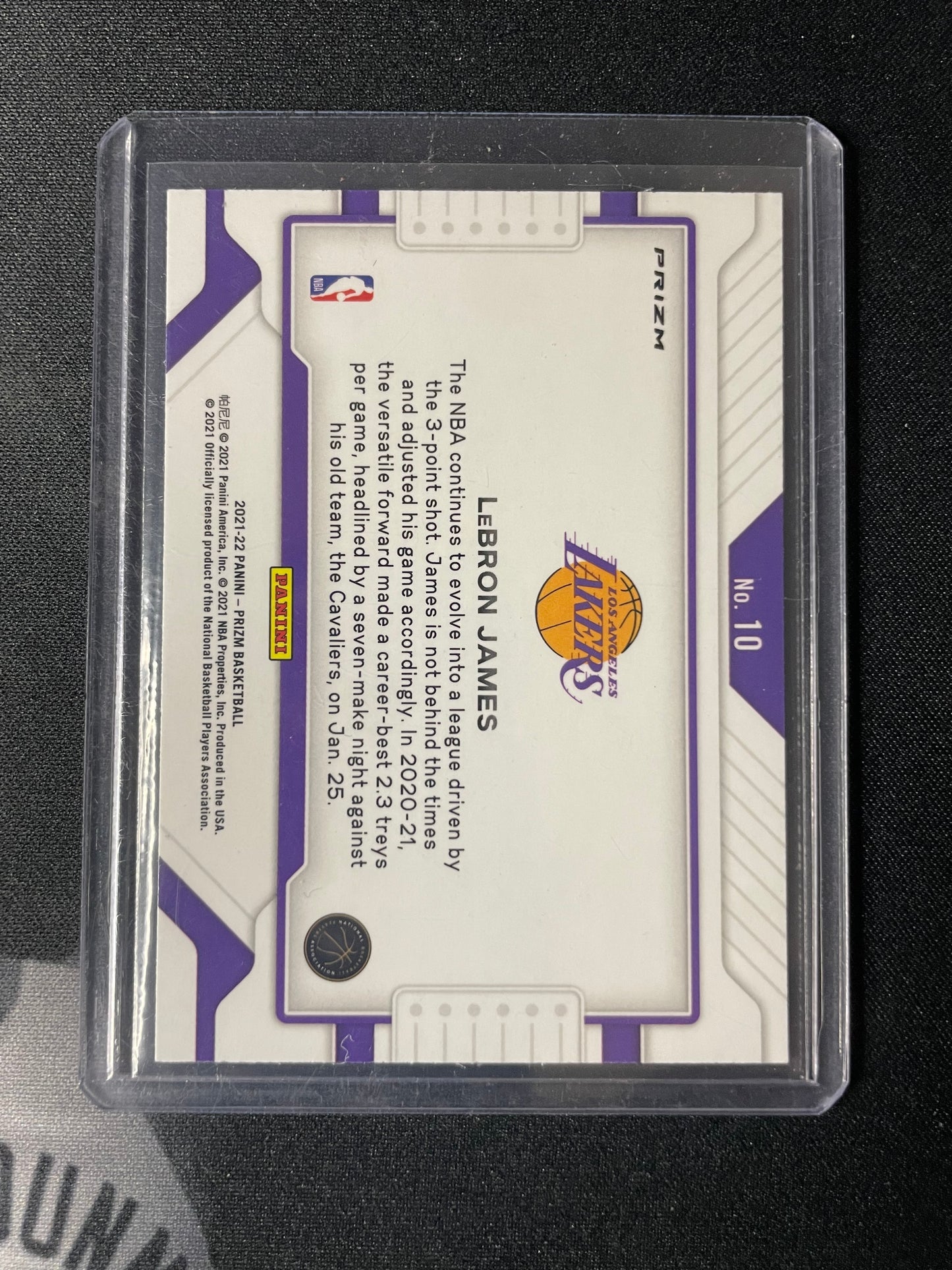 2021/22 Panini Prizm #10 Lebron James Widescreen silver prizm
