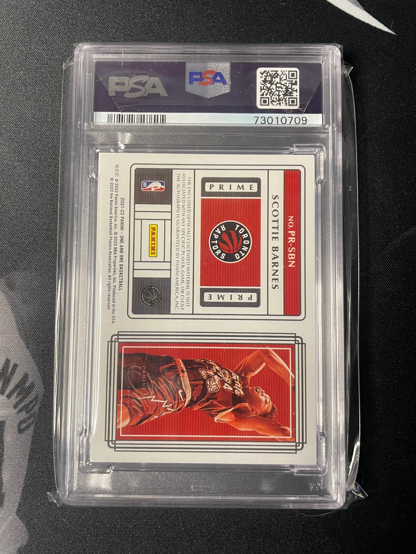 2021-22 Panini One and One Scottie Barnes BLUE Prime Rookie Patch Auto RC /49