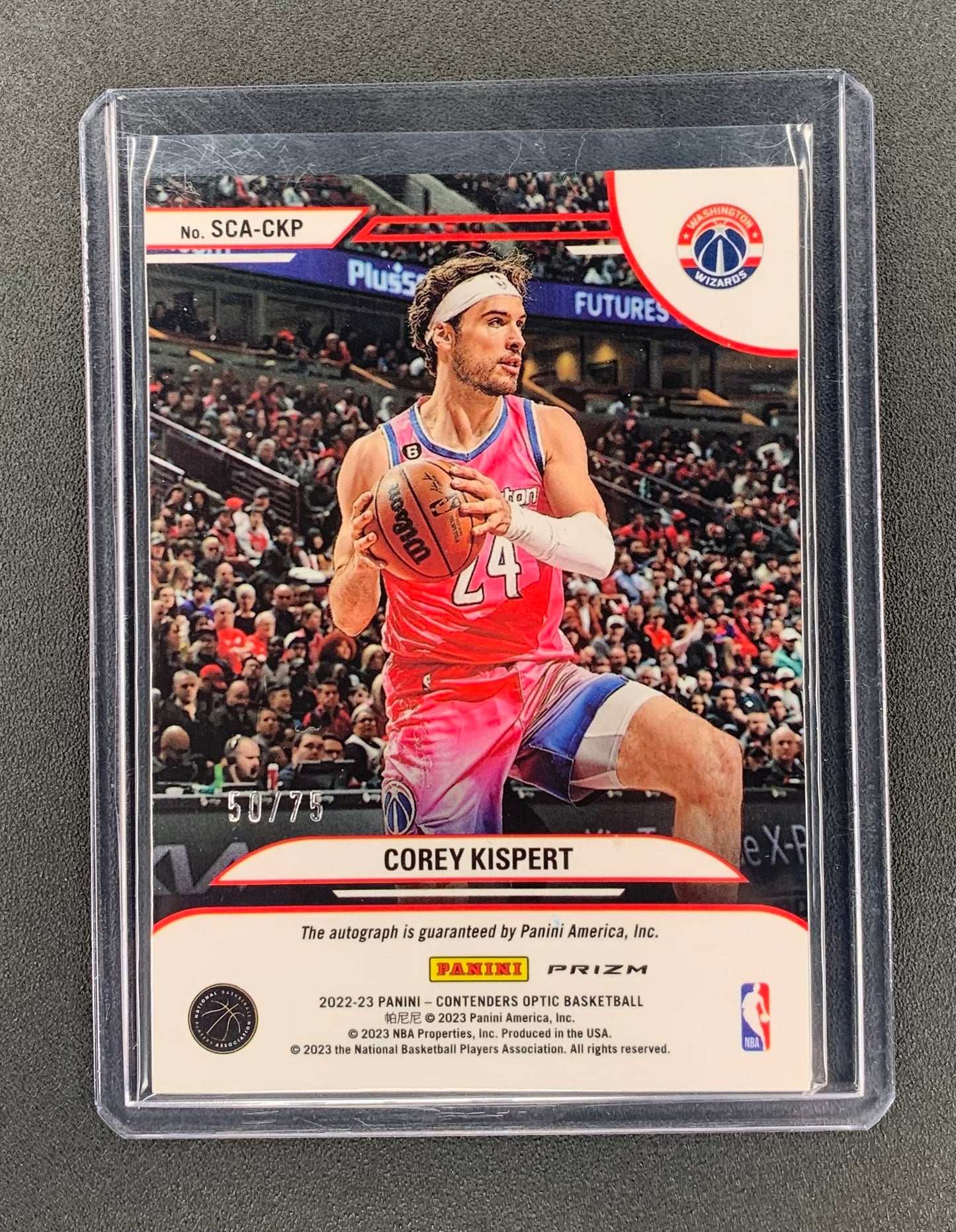 2022/23 Panini Contenders Optic #125 Corey Kispert Washington Wizards Blue 50/75