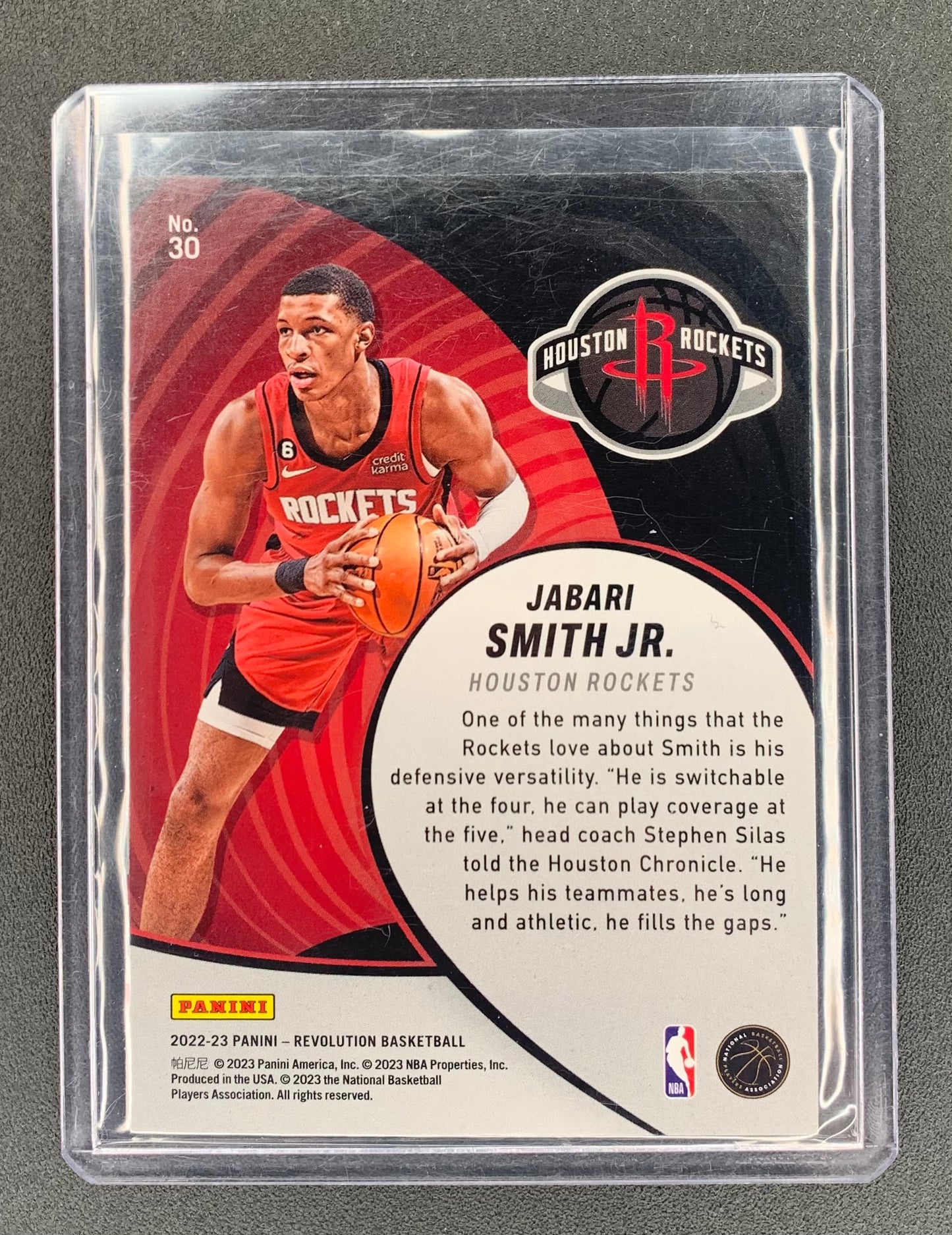 2022/23 Panini Revolution #30 Jabari Smith Jr., Houston Rockets Vortex RC