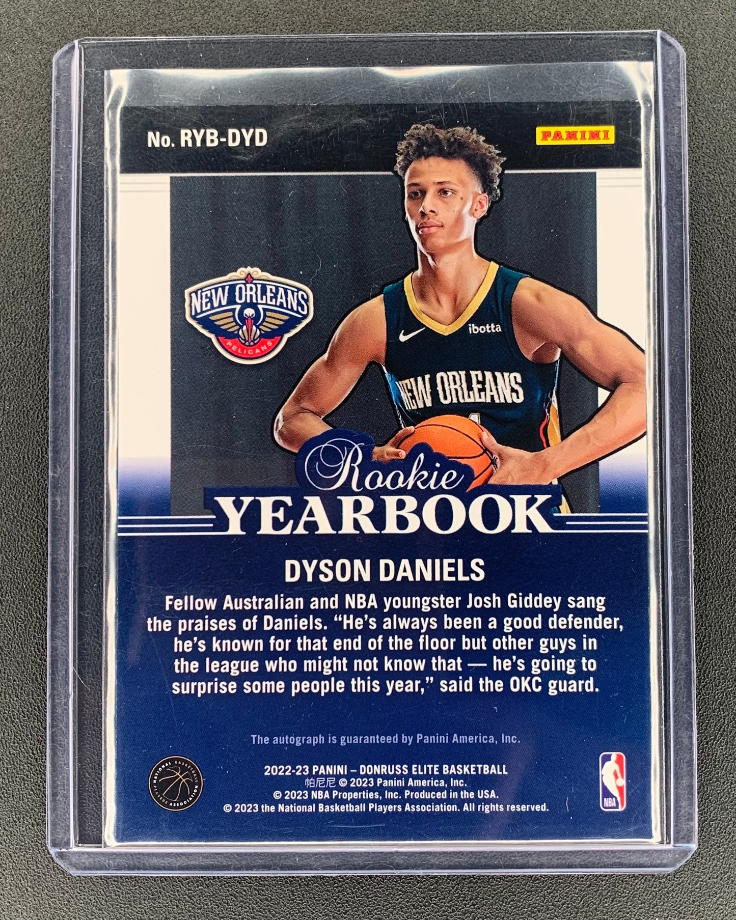 2022/23 Panini Donruss Elite #31 Dyson Daniels, New Orleans Pelicans Blue 17/25