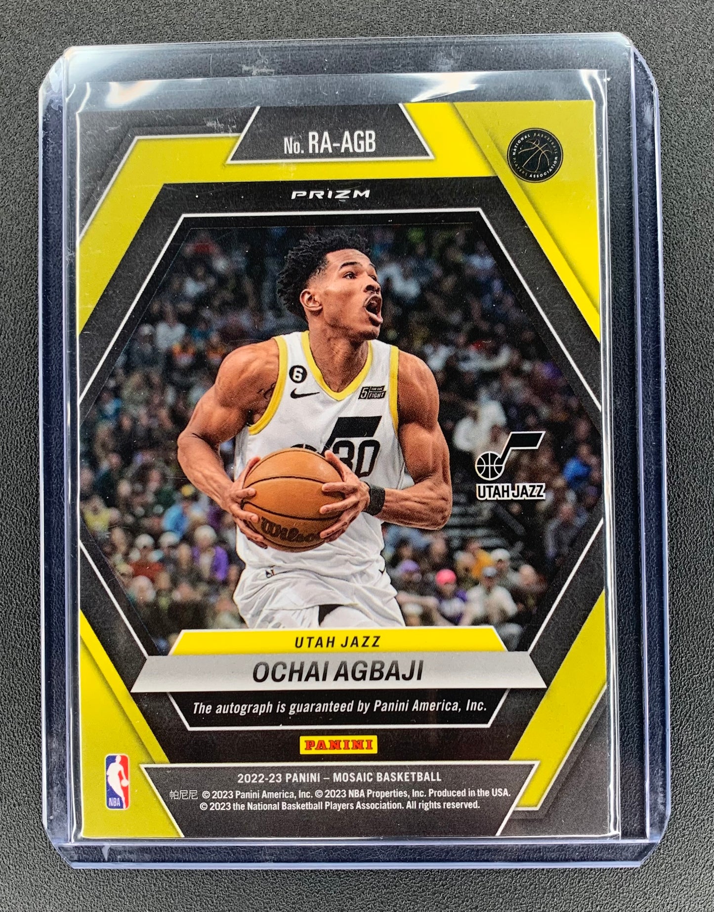 2022/23 Panini Mosaic #11 Ochai Agbaji, Utah Jazz Rookie Autographs Mosaic