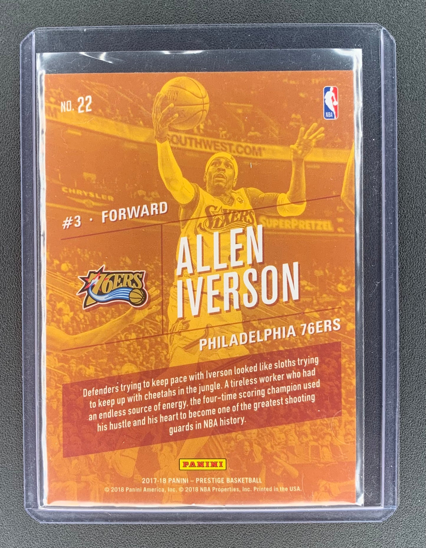 2017/18 Panini Prestige #22 Allen Iverson, Philadelphia 76ers Playmakers