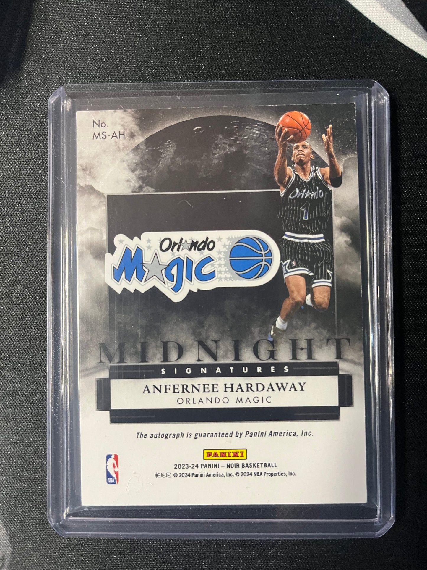 2023-24 Panini Noir Anfernee Hardaway Midnight Signatures Platinum 1/1.