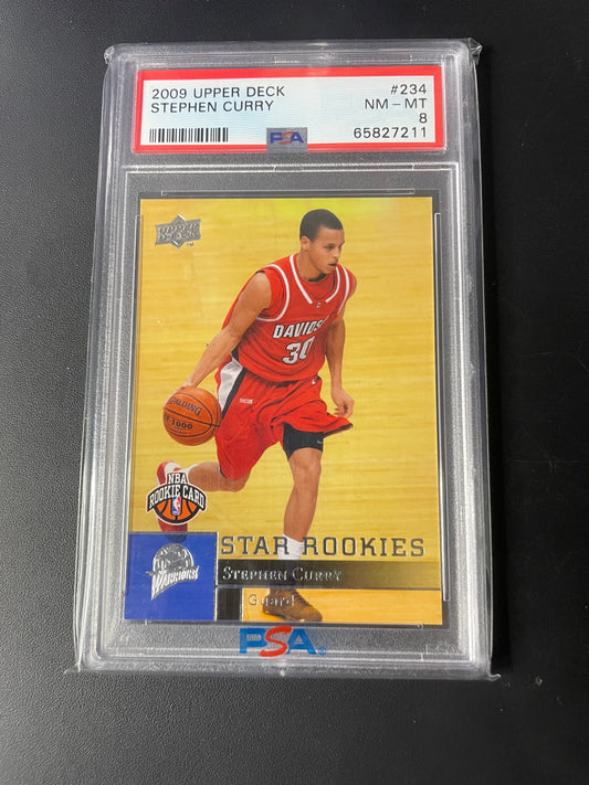 2009/10 Upper Deck #234 Steph Curry Golden State Warriors Rookie PSA 8