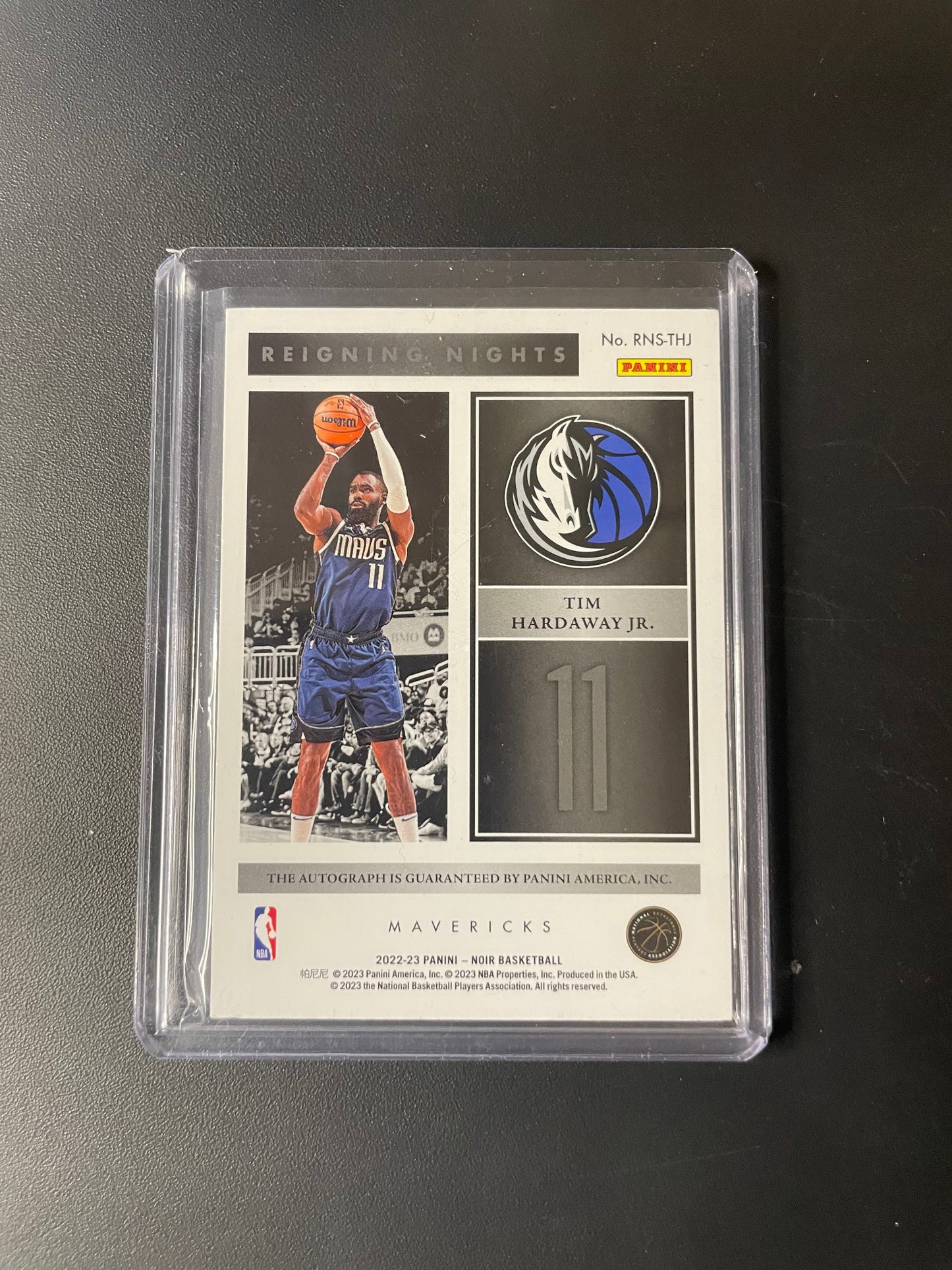 2022/23 Panini Noir #29 9 Tim Hardaway Jr., Dallas Mavericks Reigning Nights Signatures 21/99