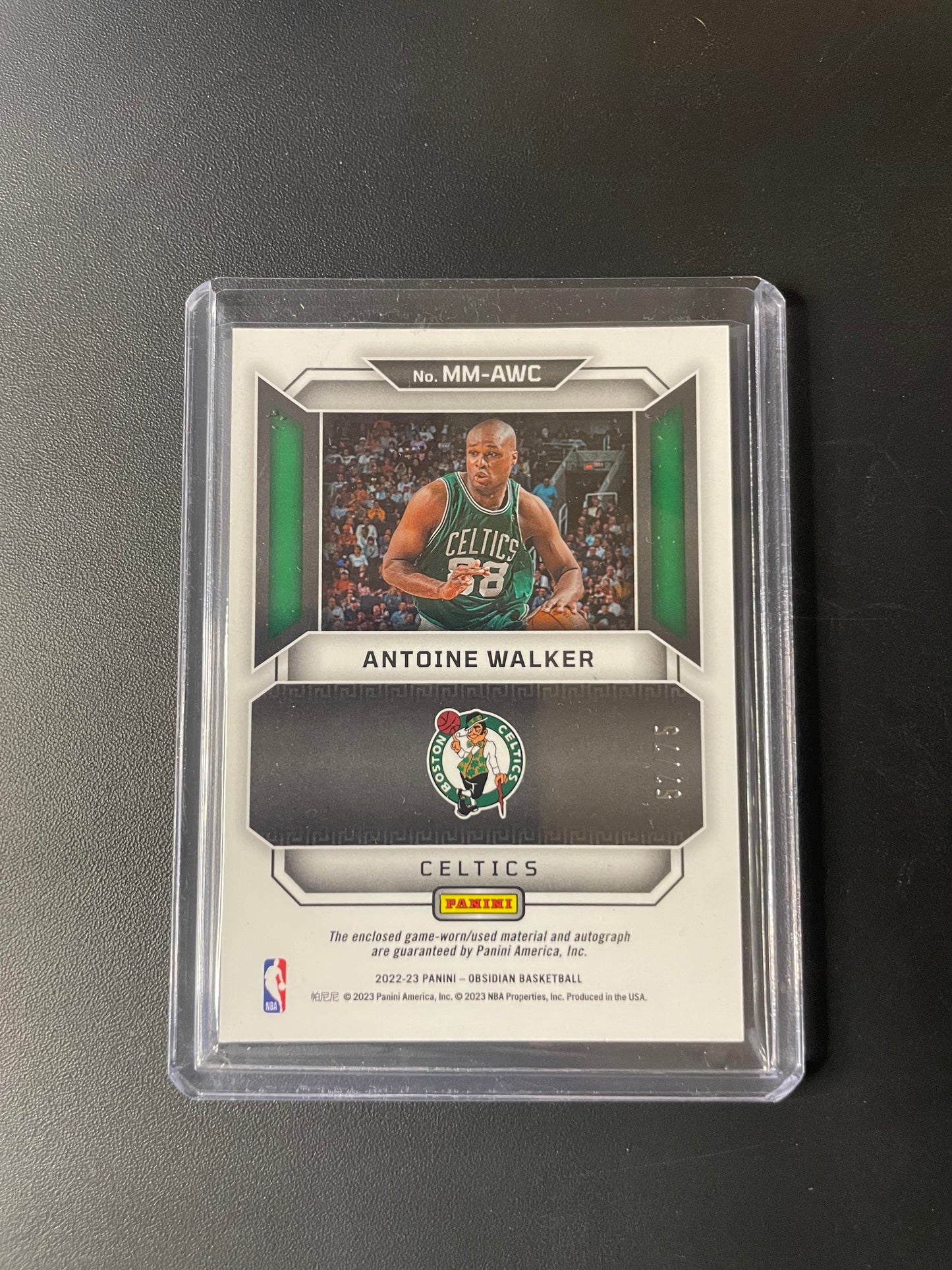 2022/23 Panini Obsidian #4 Antoine Walker, Boston Celtics Matrix Material Auto 57/75