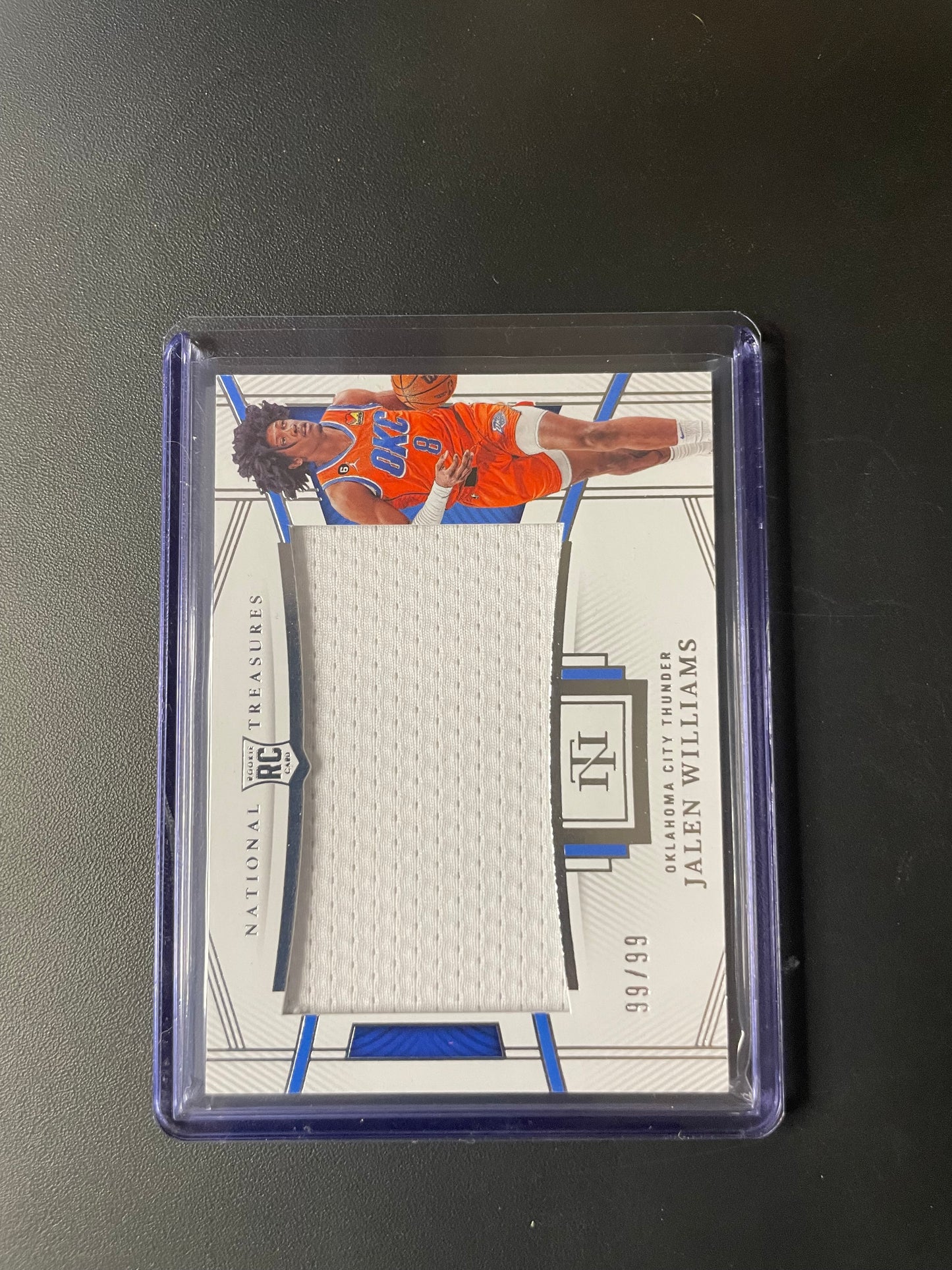 2022/23 Panini National Treasures #3 Jalen Williams, Oklahoma City Thunder Rookie Jumbo Materials 99/99