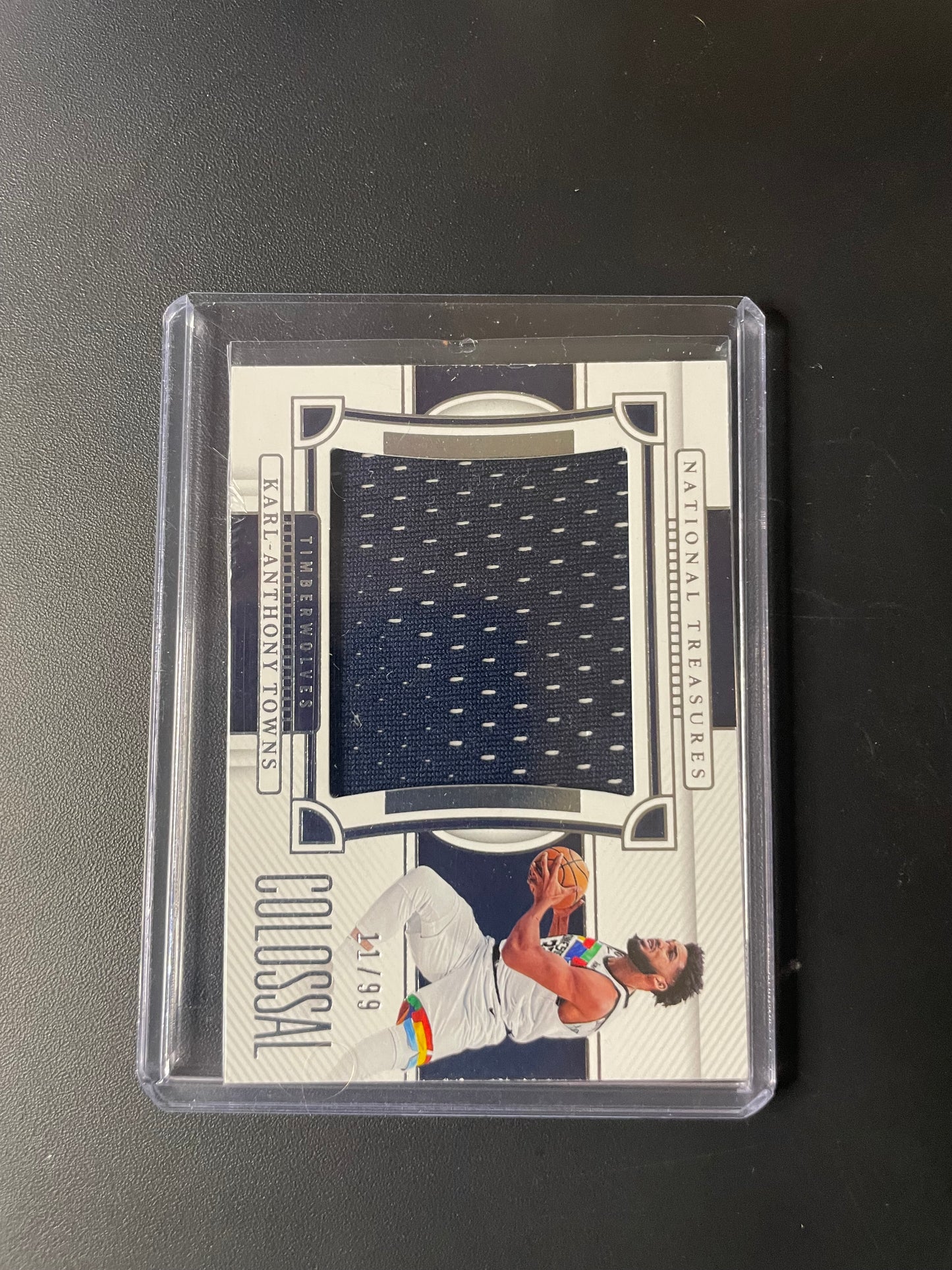2022/23 Panini National Treasures #8 Karl-Anthony Towns, Minnesota Timberwolves Colossal Materials 11/99