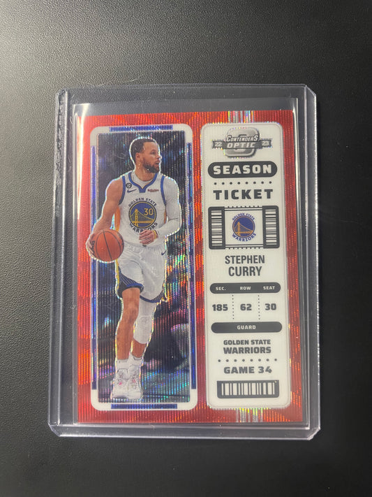 2022/23 Panini  Contenders Optic #91 Stephen Curry Golden State Warriors Red Season Ticket