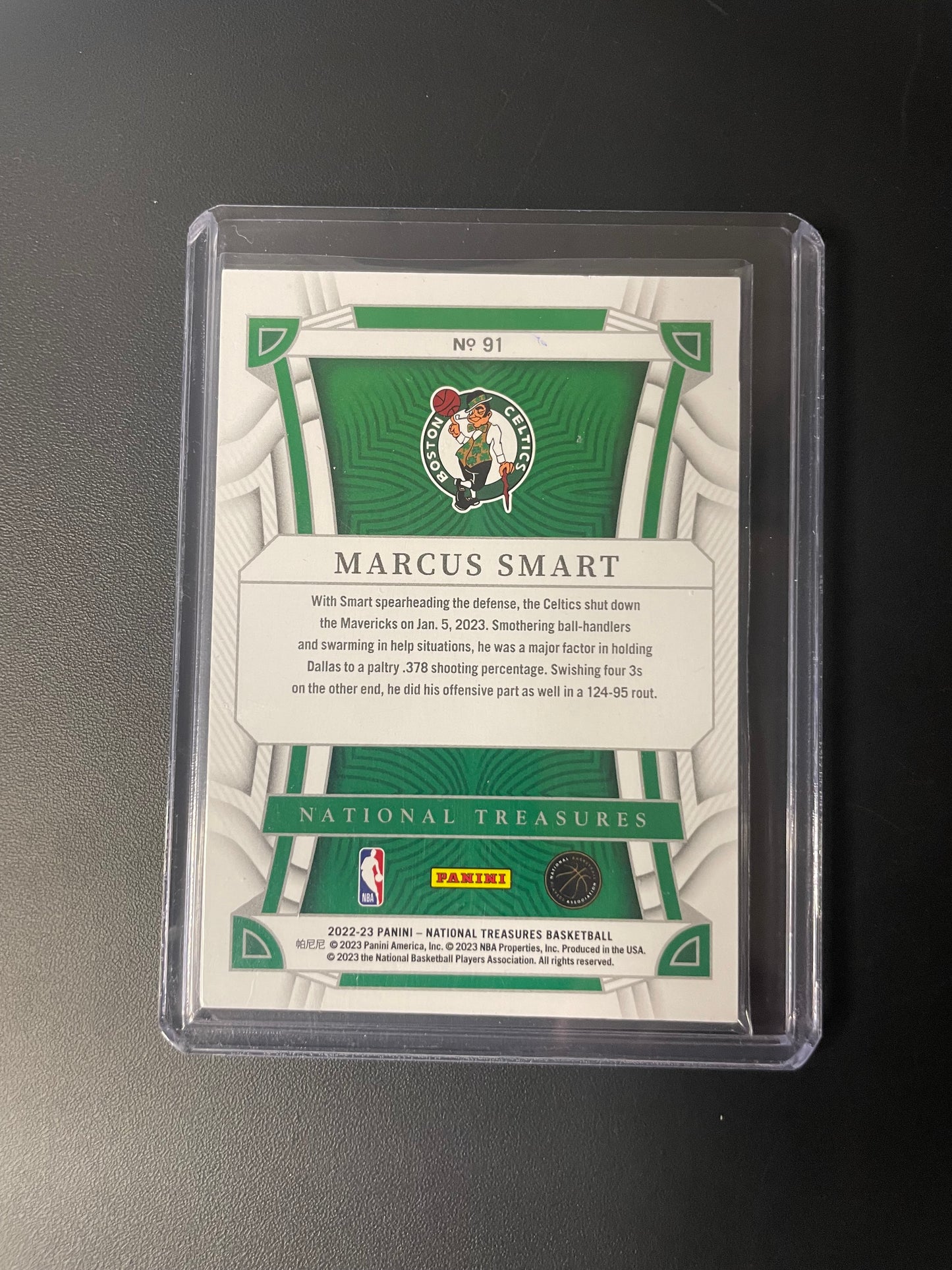 2022/23 Panini National Treasures #91 Marcus Smart Boston Celtics 35/99