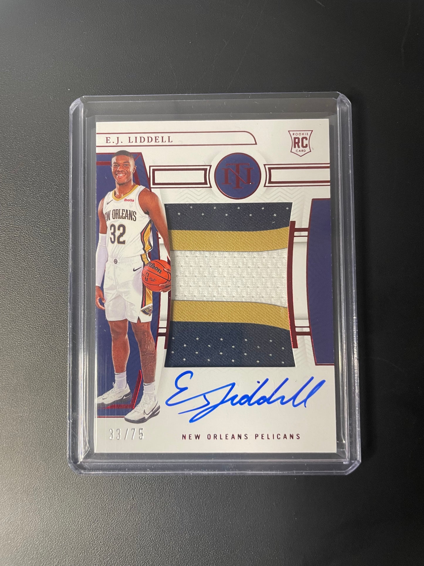 2022/23 Panini National Treasures #133 E.J Liddell New Orleans Pelicans RPA 33/75